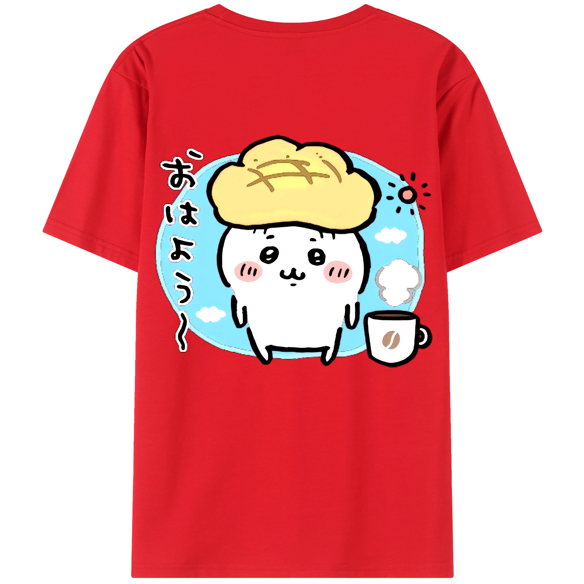 （画像用） ちいかわ ちいかわ Chii-kawa chiikawa 綿100％ メンズ半袖Tシャツ（バックプリント） 通気性