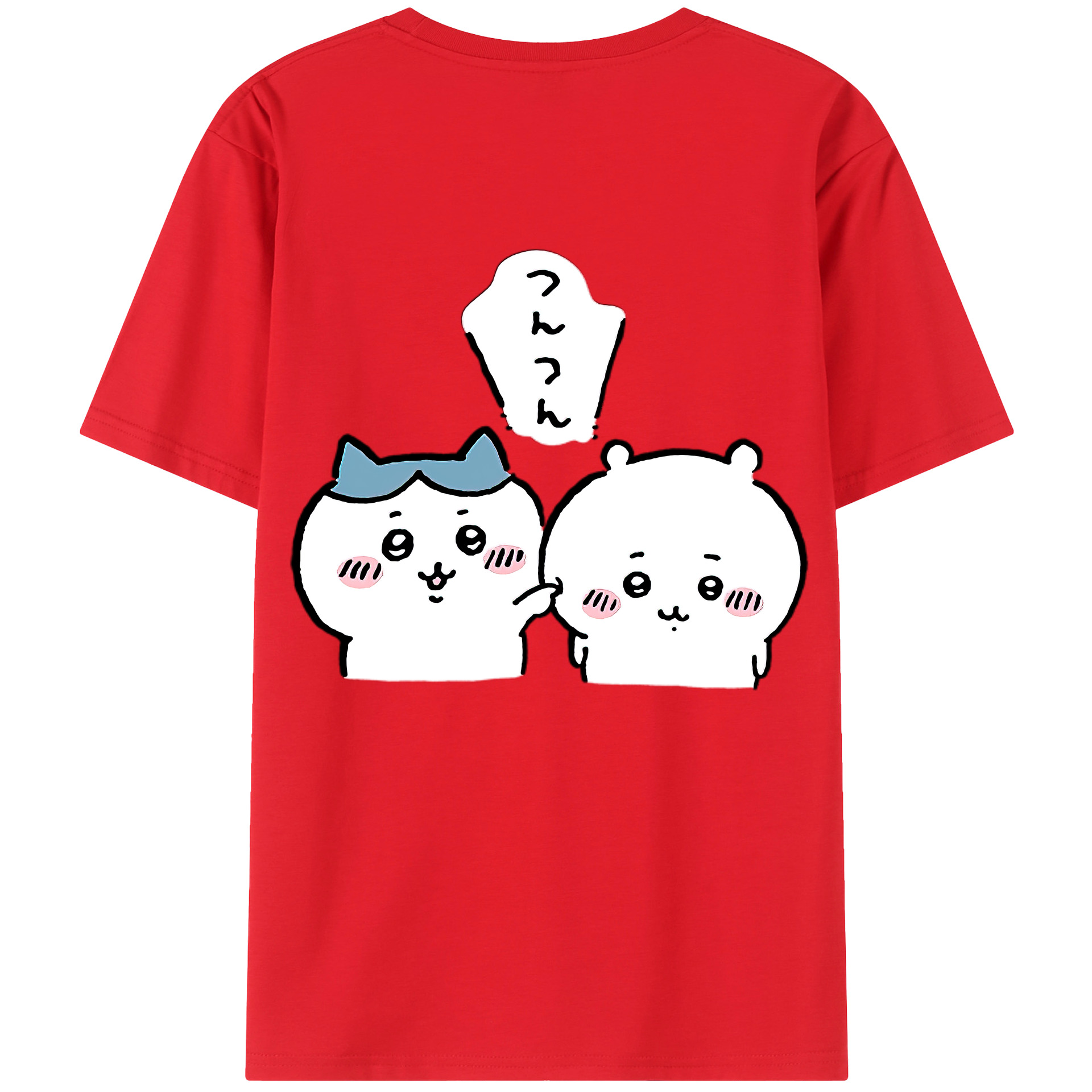 （画像用） ちいかわ ちいかわ Chii-kawa chiikawa 綿100％ メンズ半袖Tシャツ（バックプリント） 通気性