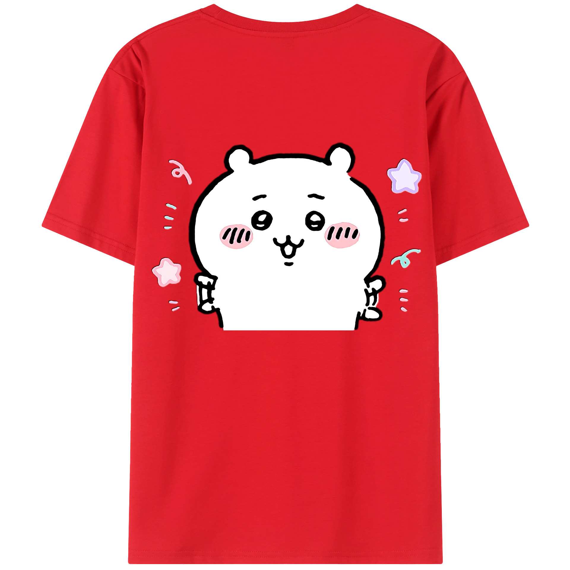 （画像用） ちいかわ ちいかわ Chii-kawa chiikawa 綿100％ メンズ半袖Tシャツ（バックプリント） 通気性