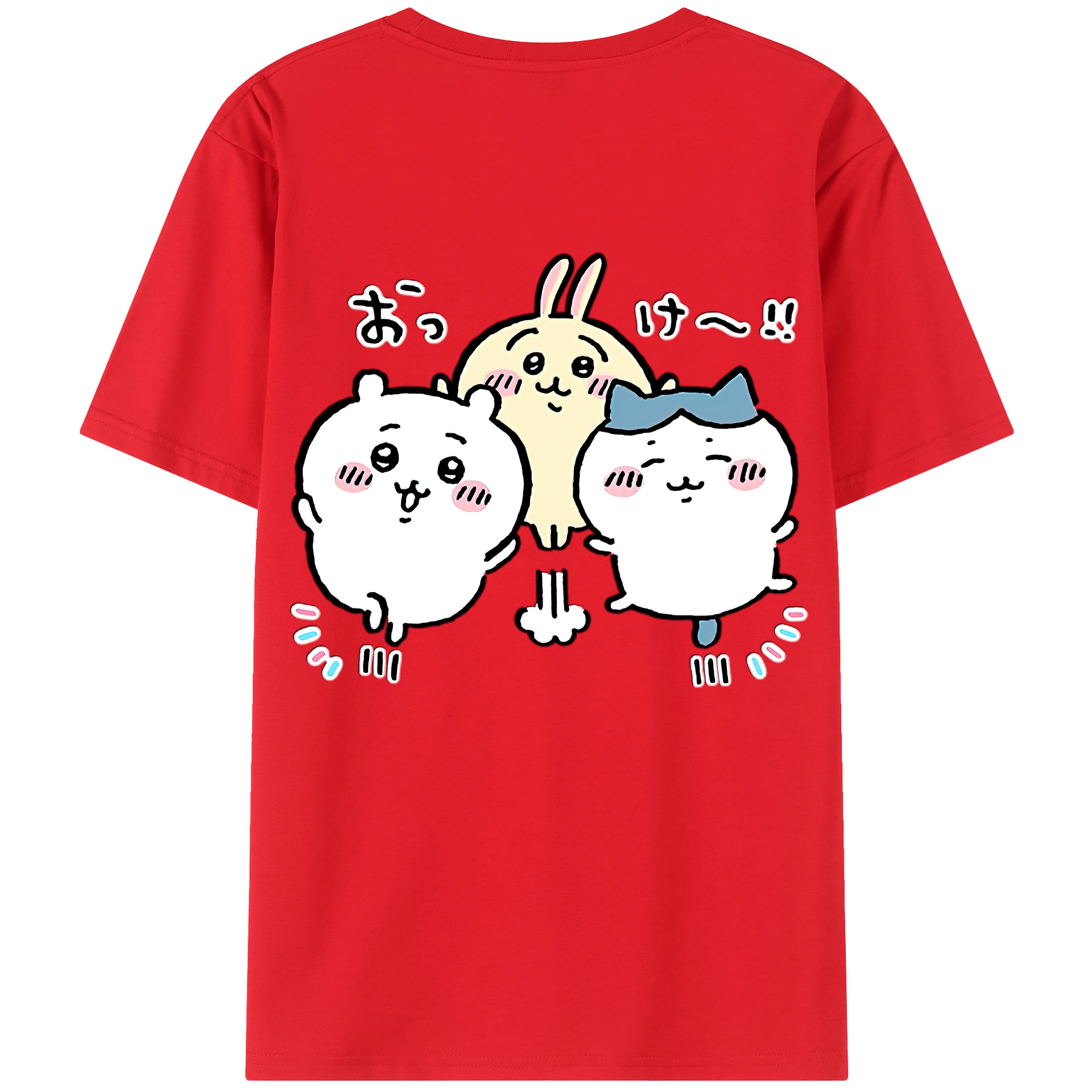 （画像用） ちいかわ ちいかわ Chii-kawa chiikawa 綿100％ メンズ半袖Tシャツ（バックプリント） 通気性