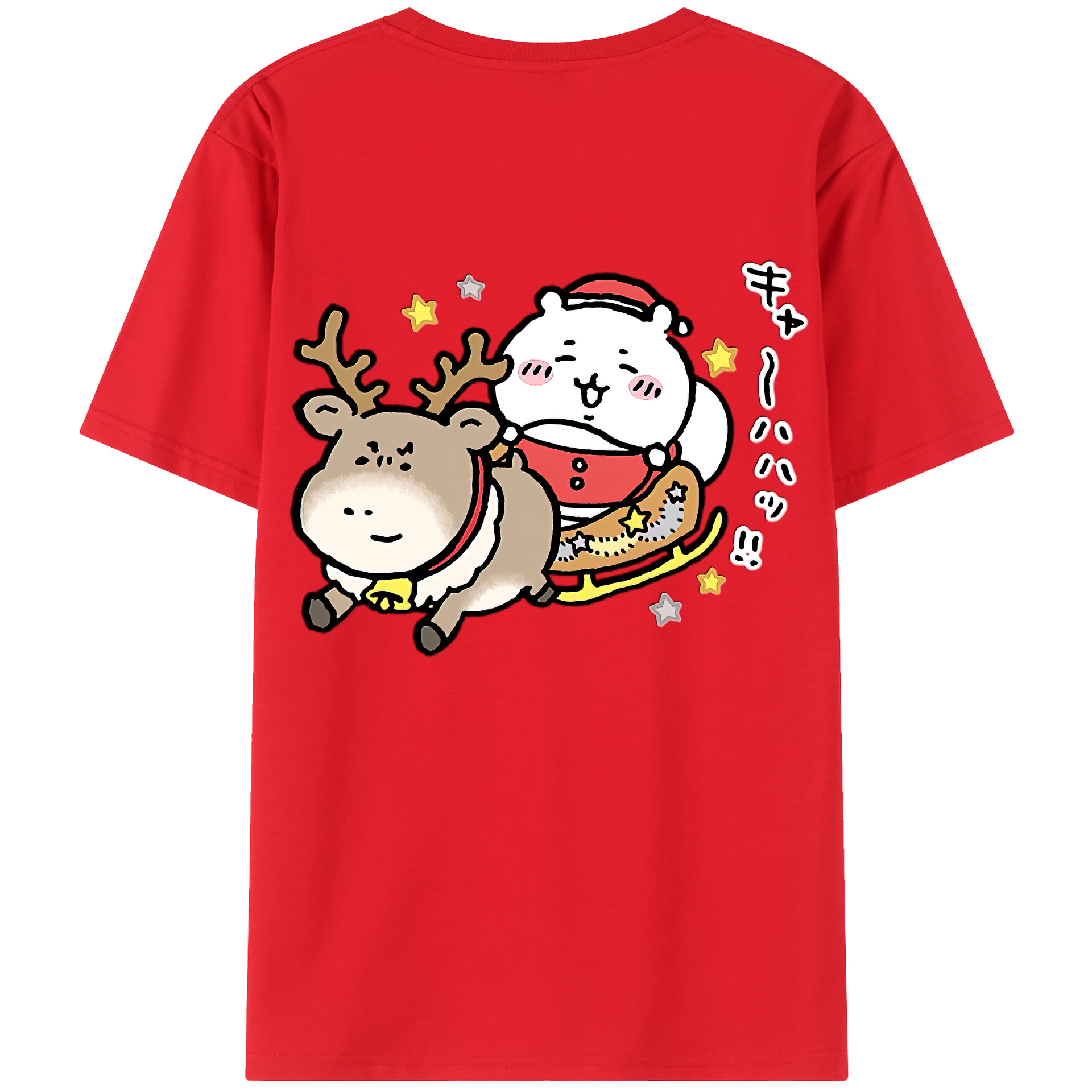 （画像用） ちいかわ ちいかわ Chii-kawa chiikawa 綿100％ メンズ半袖Tシャツ（バックプリント） 通気性