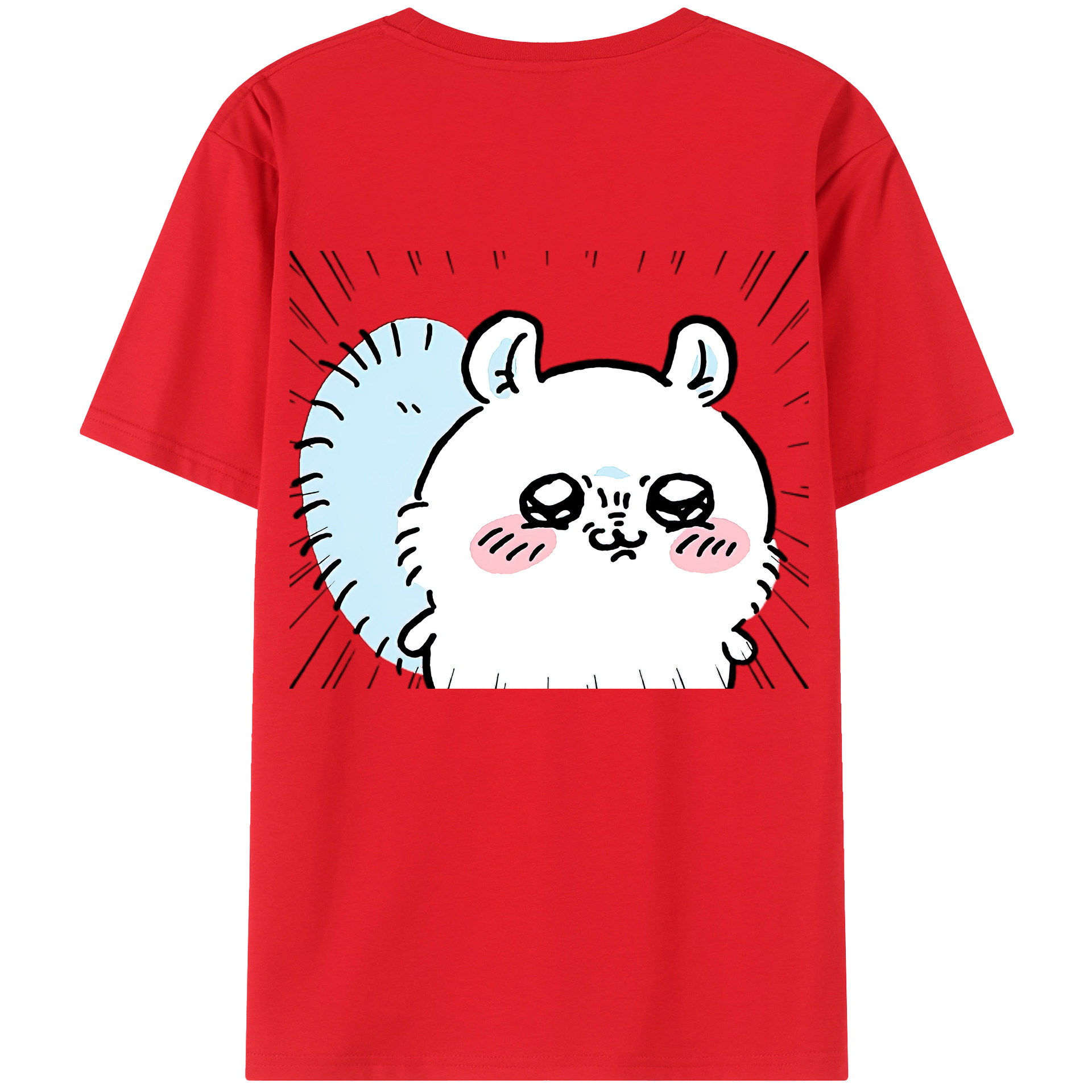 （画像用） ちいかわ モモンガ Chii-kawa Momonga 綿100％ メンズ半袖Tシャツ（バックプリント） 通気性