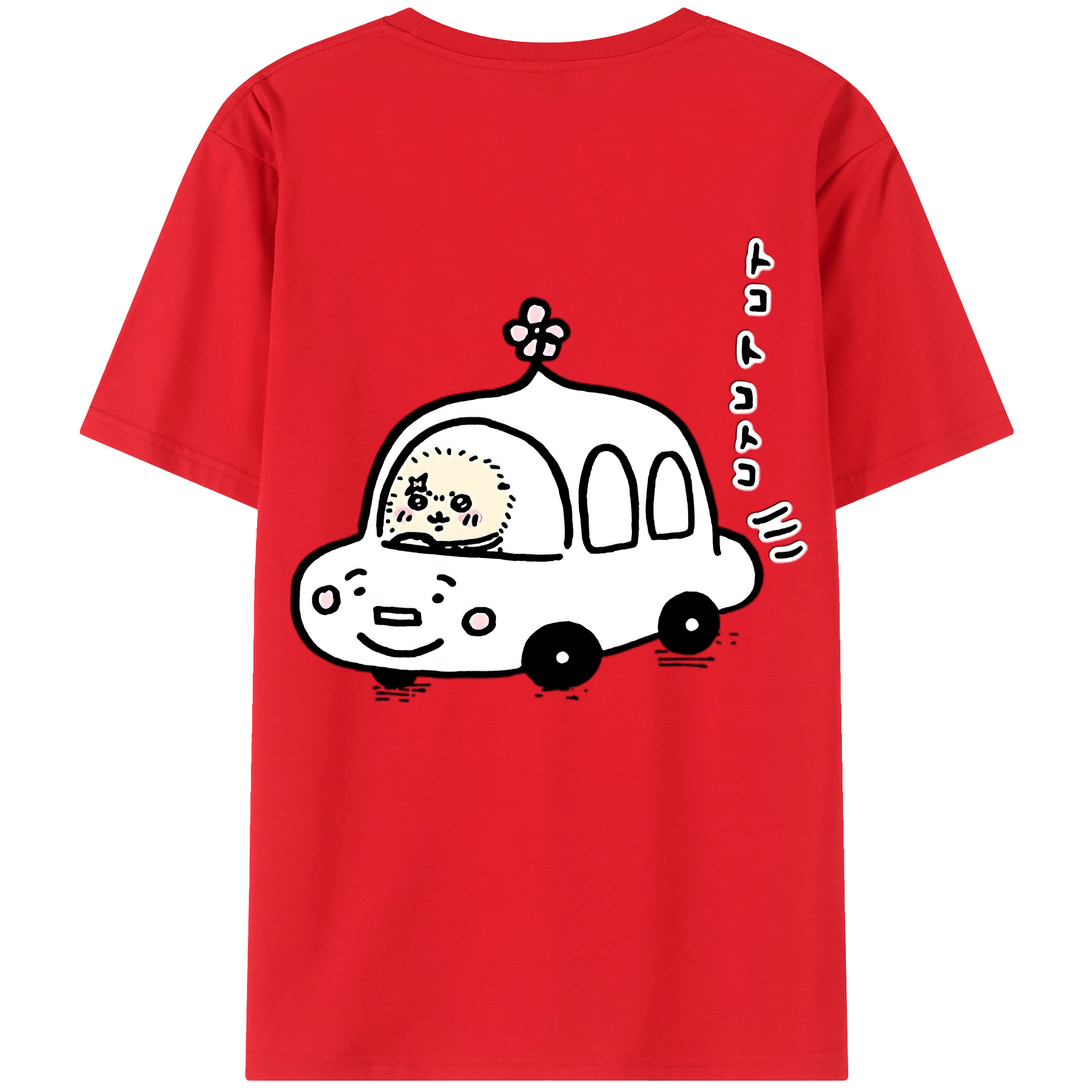 （画像用） ちいかわ ラッコ Chii-kawa Sea otter 綿100％ メンズ半袖Tシャツ（バックプリント） 通気性