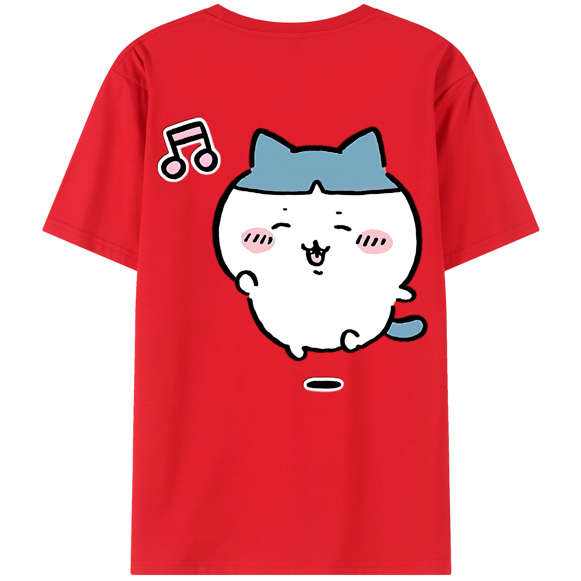 （画像用） ちいかわ ハチワレ Chii-kawa hachiware 綿100％ メンズ半袖Tシャツ（バックプリント） 通気性