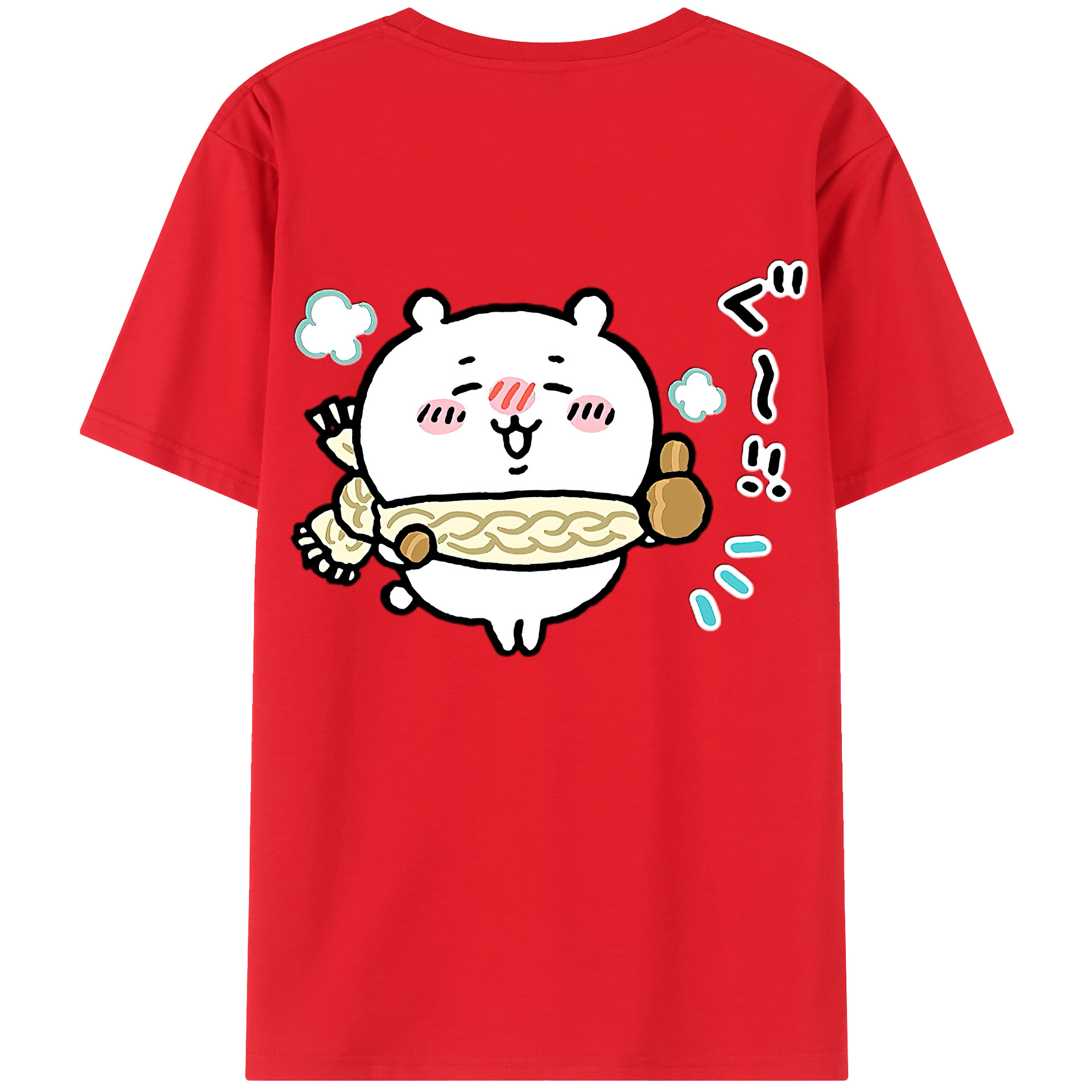 （画像用） ちいかわ ちいかわ Chii-kawa chiikawa 綿100％ メンズ半袖Tシャツ（バックプリント） 通気性