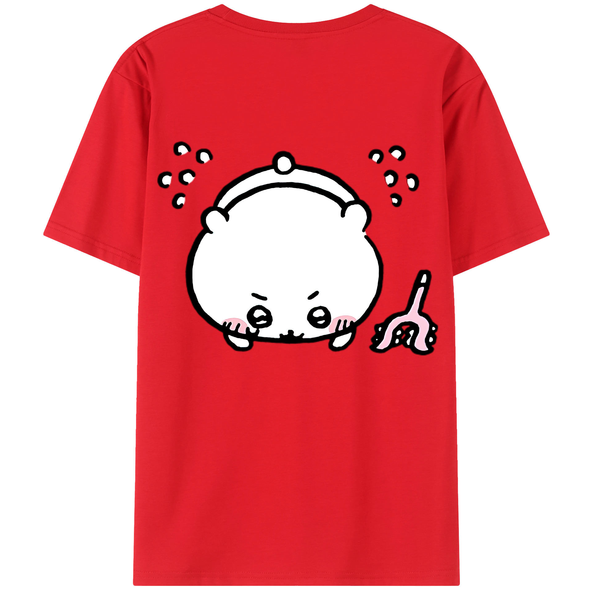 （画像用） ちいかわ ちいかわ Chii-kawa chiikawa 綿100％ メンズ半袖Tシャツ（バックプリント） 通気性