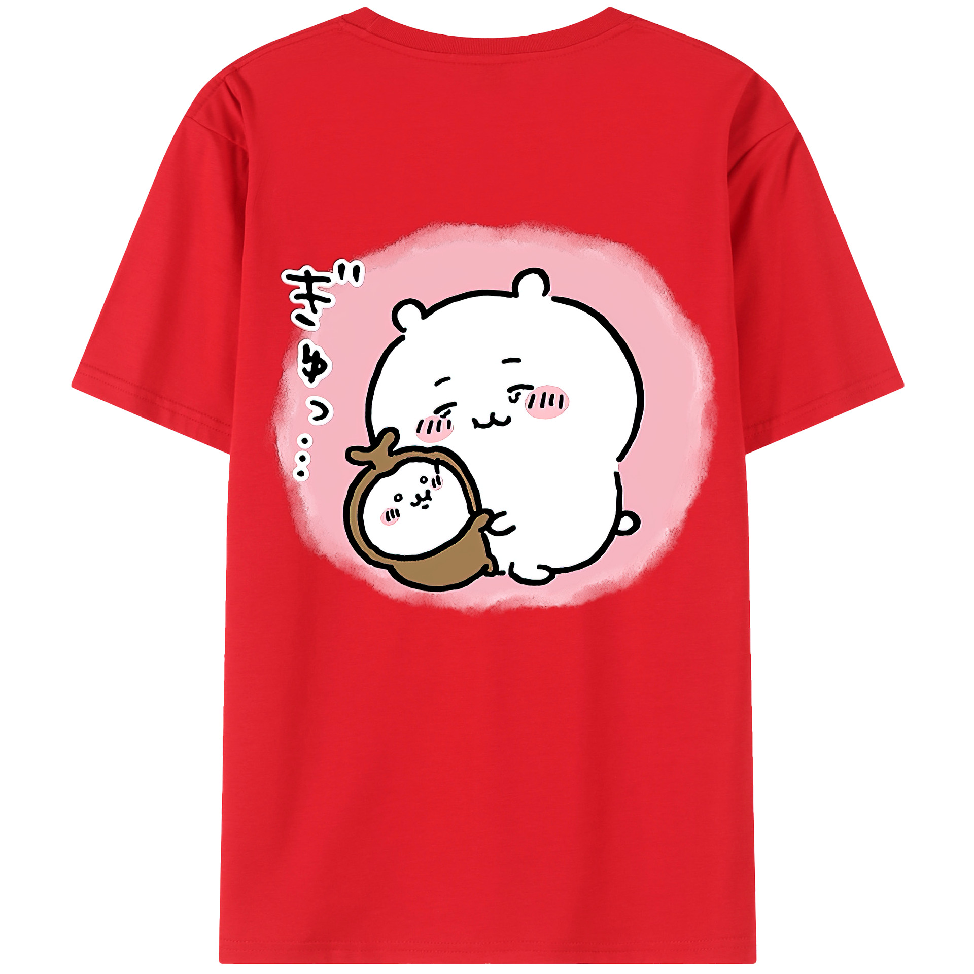 （画像用） ちいかわ ちいかわ Chii-kawa chiikawa 綿100％ メンズ半袖Tシャツ（バックプリント） 通気性