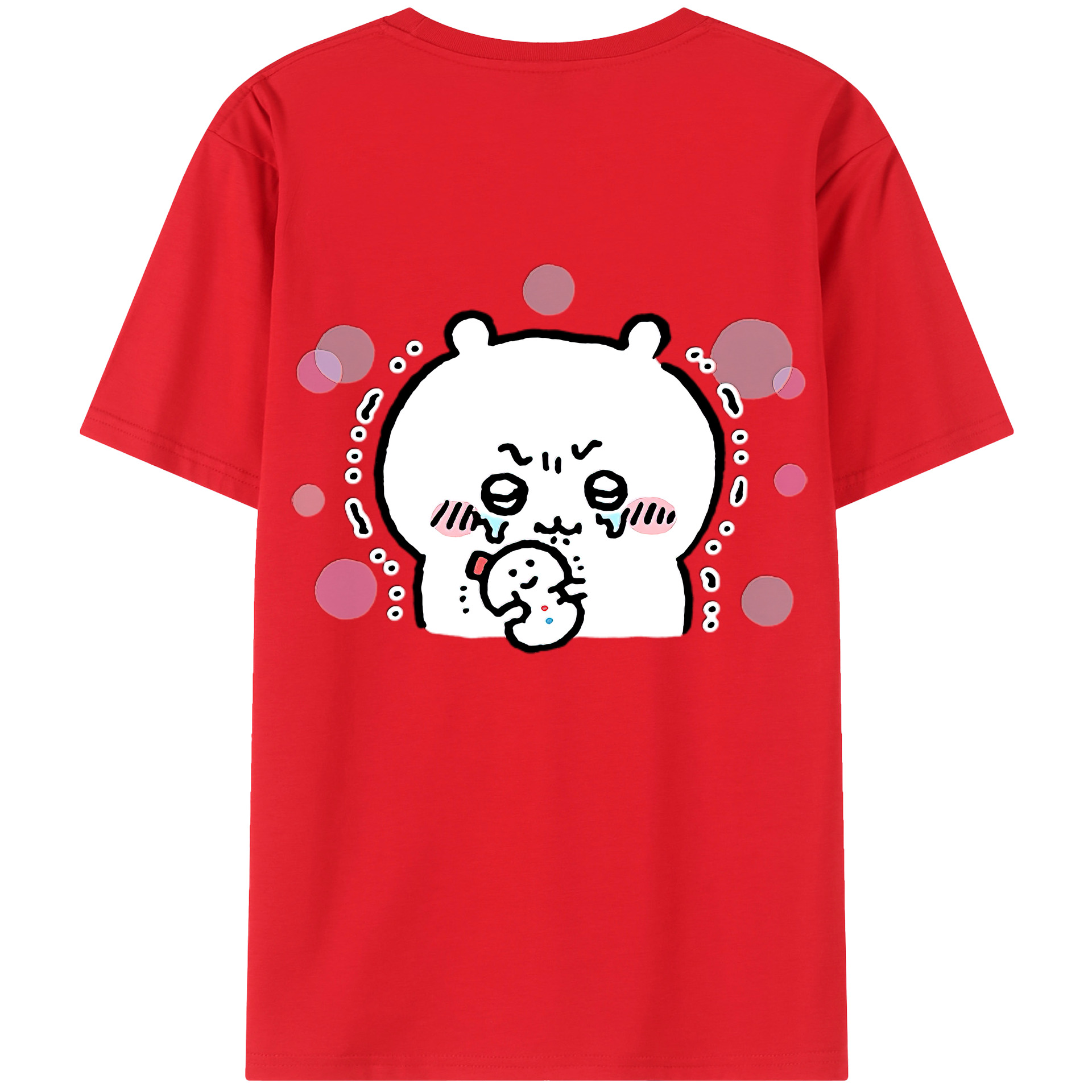 （画像用） ちいかわ ちいかわ Chii-kawa chiikawa 綿100％ メンズ半袖Tシャツ（バックプリント） 通気性