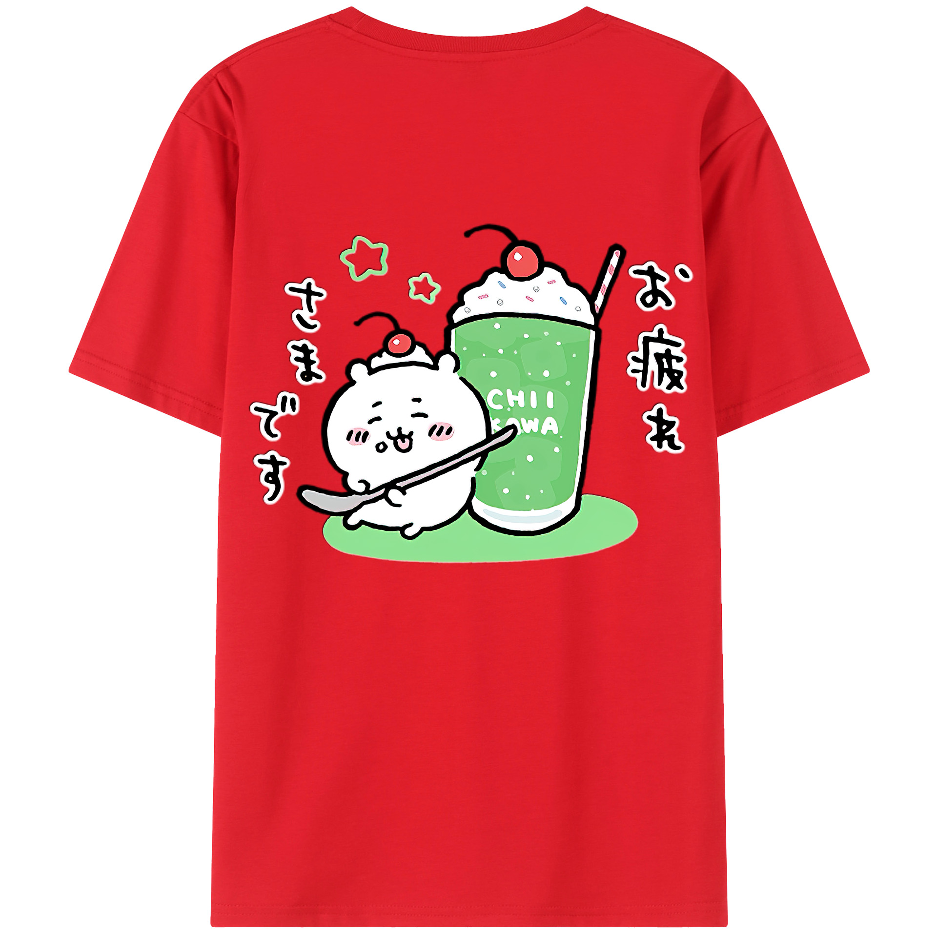（画像用） ちいかわ ちいかわ Chii-kawa chiikawa 綿100％ メンズ半袖Tシャツ（バックプリント） 通気性