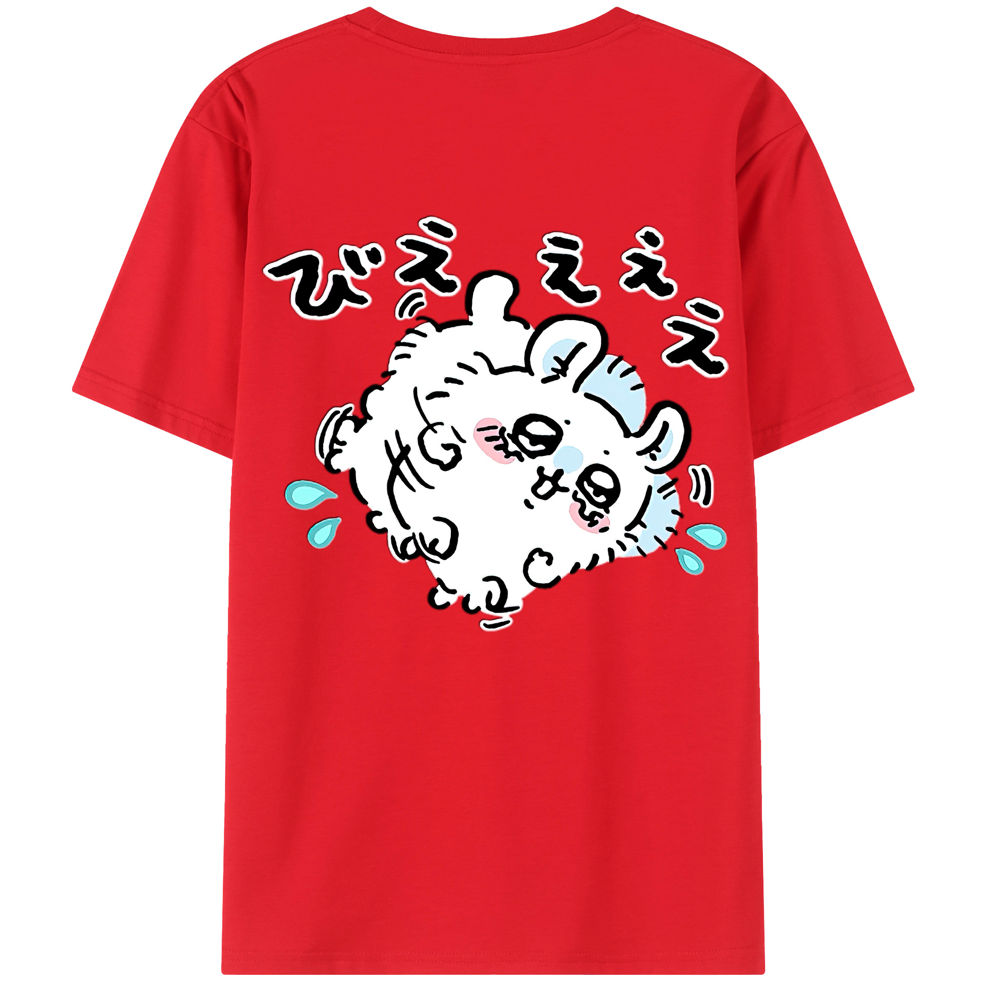（画像用） ちいかわ モモンガ Chii-kawa Momonga 綿100％ メンズ半袖Tシャツ（バックプリント） 通気性