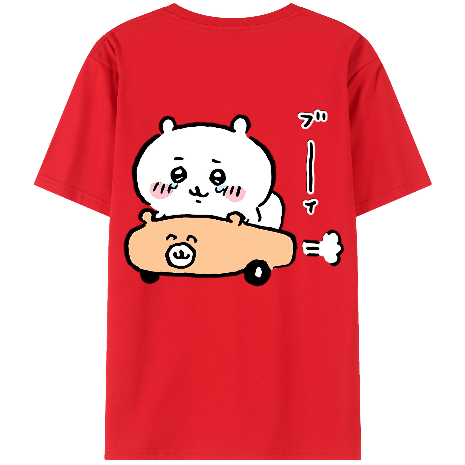（画像用） ちいかわ ちいかわ Chii-kawa chiikawa 綿100％ メンズ半袖Tシャツ（バックプリント） 通気性