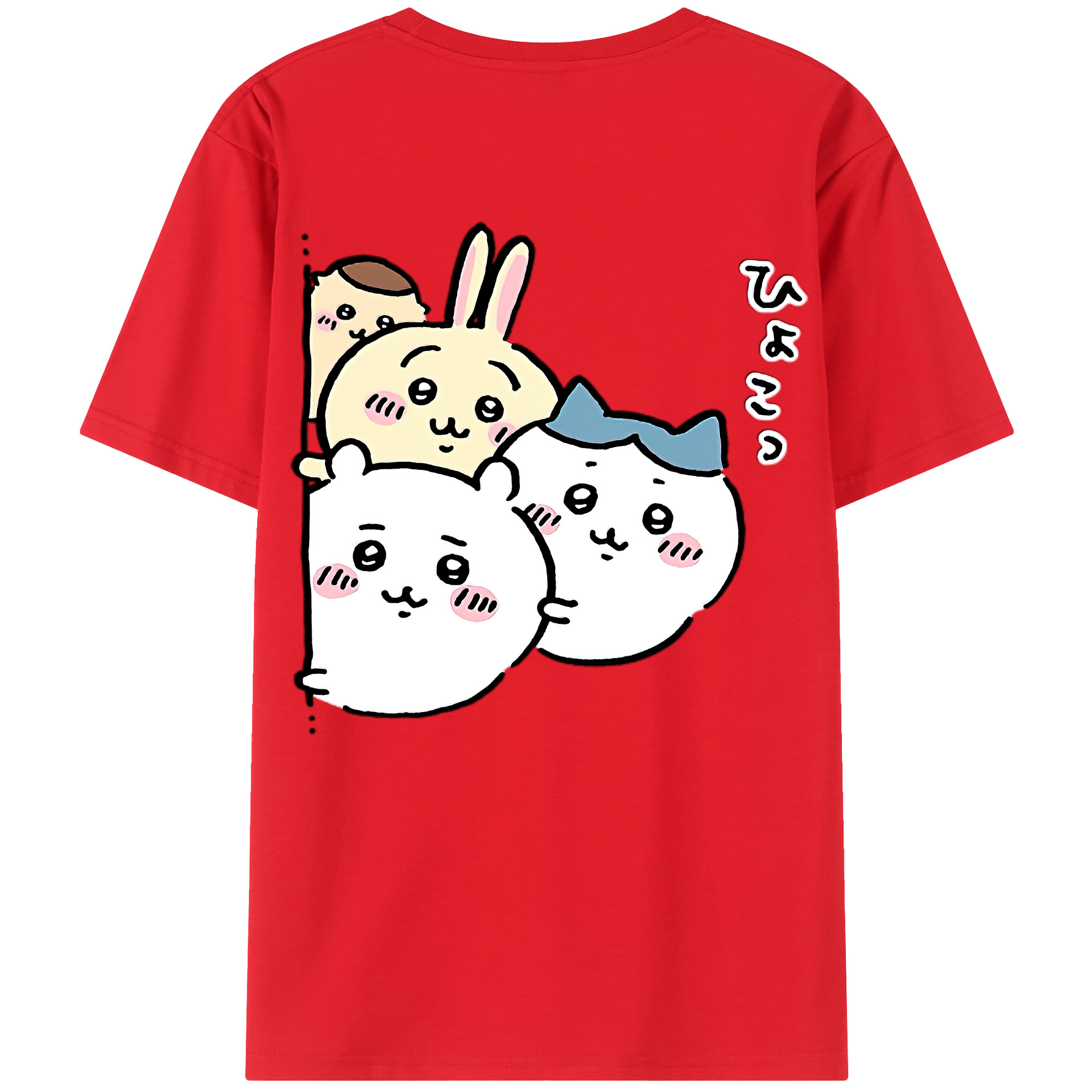 （画像用） ちいかわ ちいかわ Chii-kawa chiikawa 綿100％ メンズ半袖Tシャツ（バックプリント） 通気性