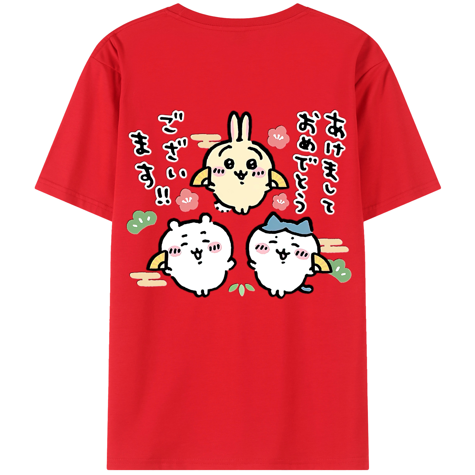 （画像用） ちいかわ ちいかわ Chii-kawa chiikawa 綿100％ メンズ半袖Tシャツ（バックプリント） 通気性