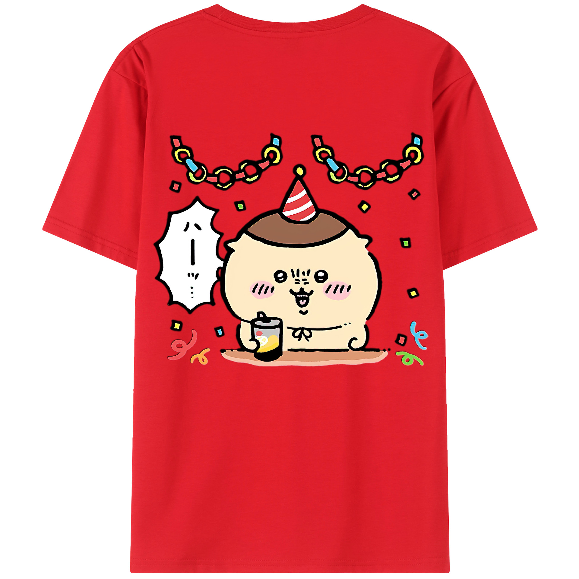 （画像用） ちいかわ くりまんじゅう Chii-kawa kuri manjū 綿100％ メンズ半袖Tシャツ（バックプリント） 通気性