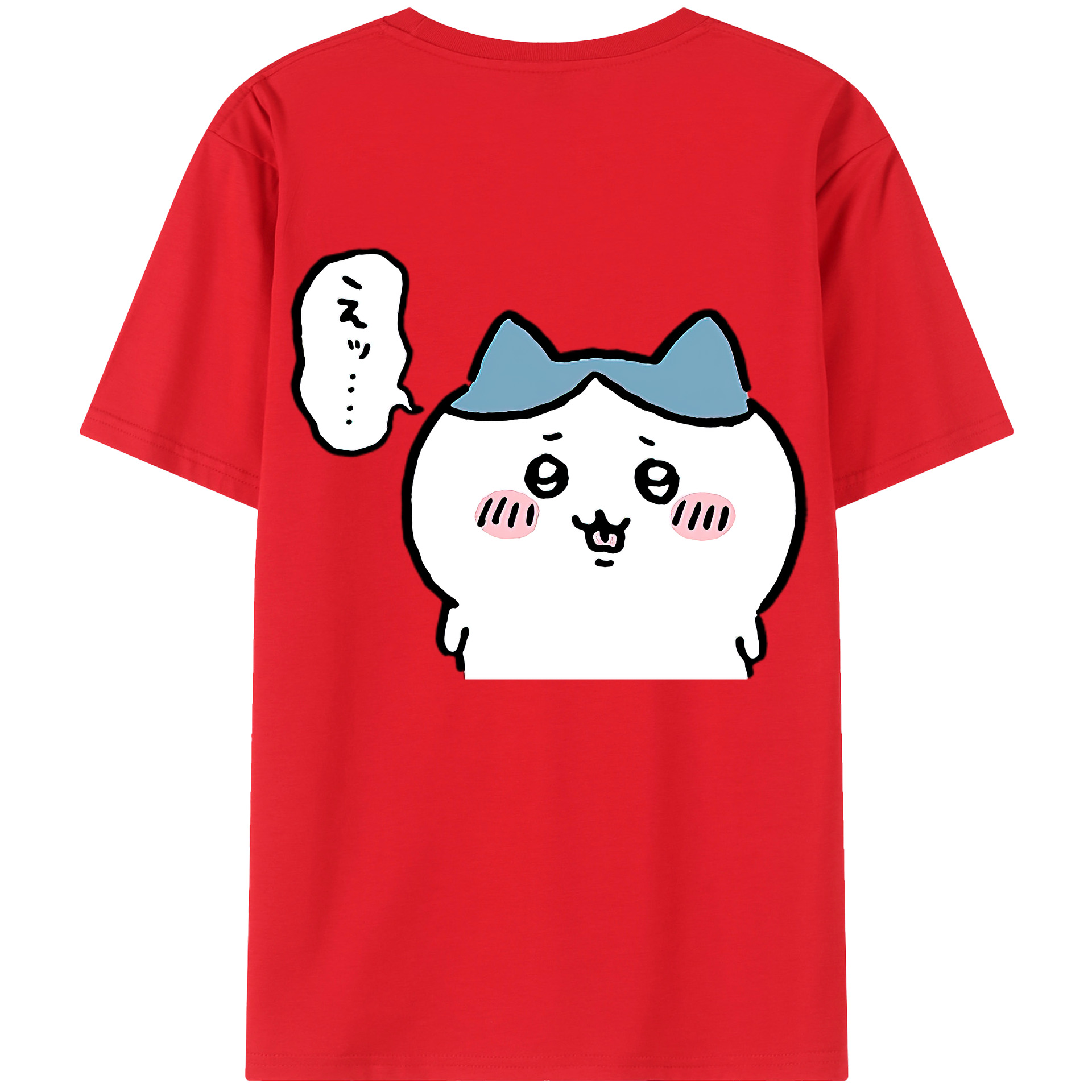 （画像用） ちいかわ ハチワレ Chii-kawa hachiware 綿100％ メンズ半袖Tシャツ（バックプリント） 通気性