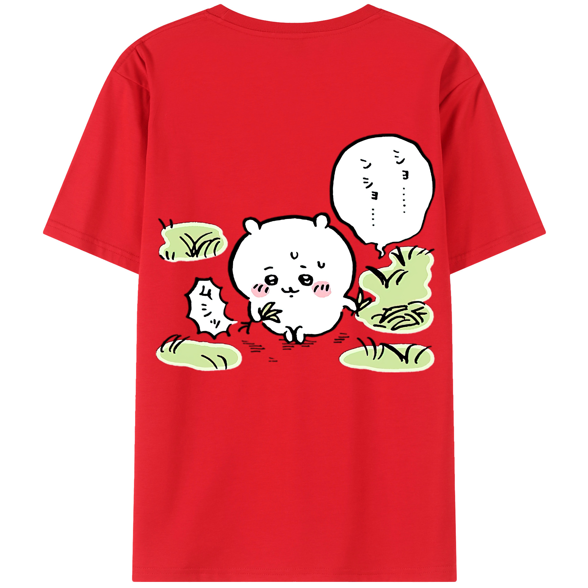 （画像用） ちいかわ ちいかわ Chii-kawa chiikawa 綿100％ メンズ半袖Tシャツ（バックプリント） 通気性