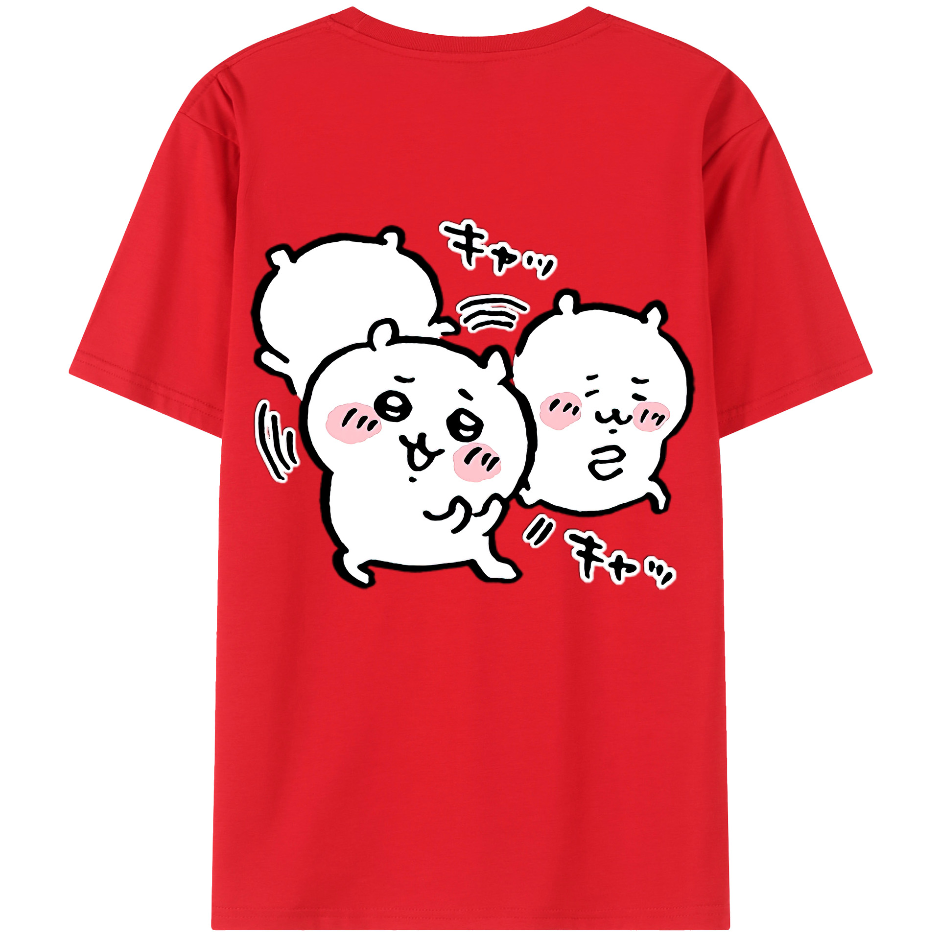 （画像用） ちいかわ ちいかわ Chii-kawa chiikawa 綿100％ メンズ半袖Tシャツ（バックプリント） 通気性