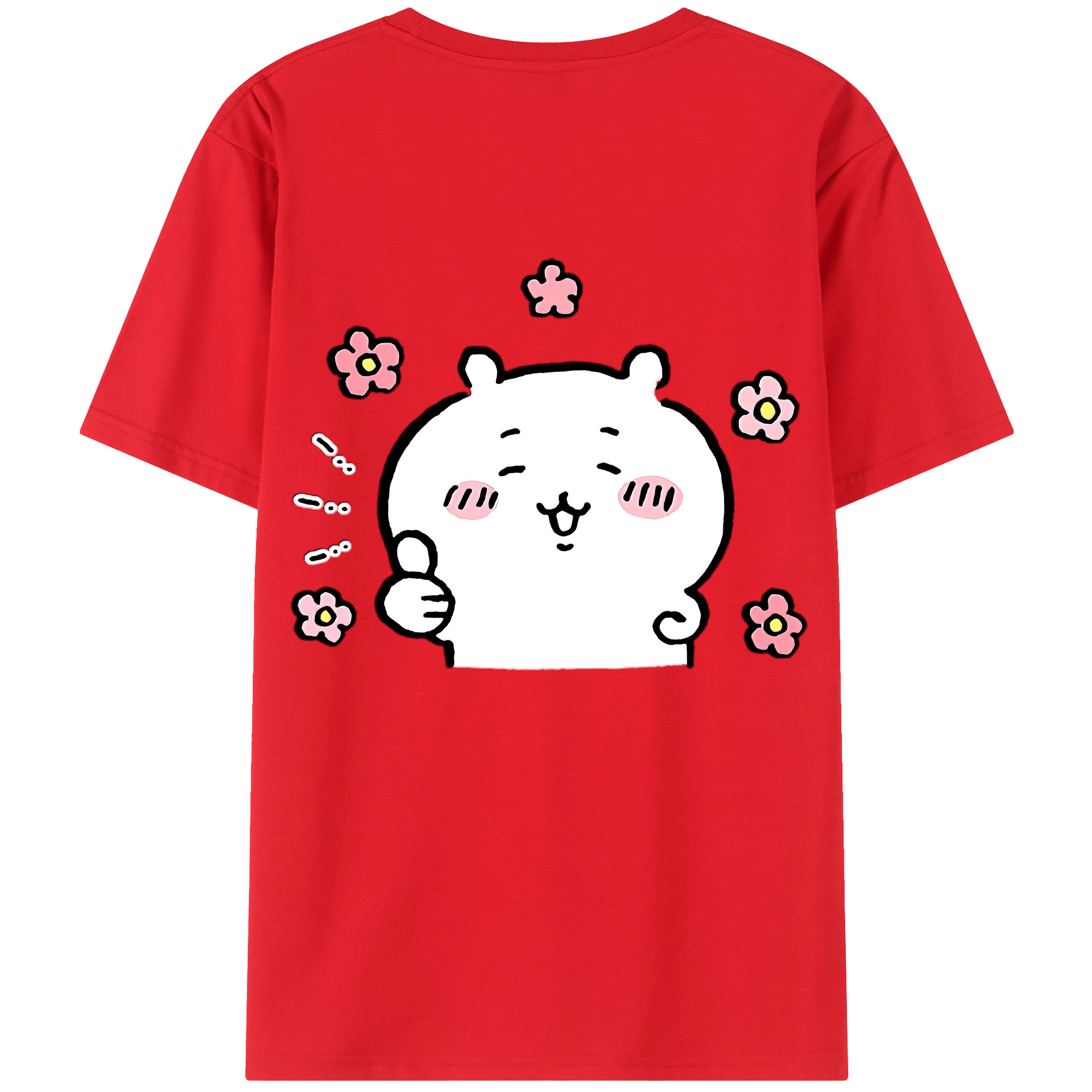 （画像用） ちいかわ ちいかわ Chii-kawa chiikawa 綿100％ メンズ半袖Tシャツ（バックプリント） 通気性