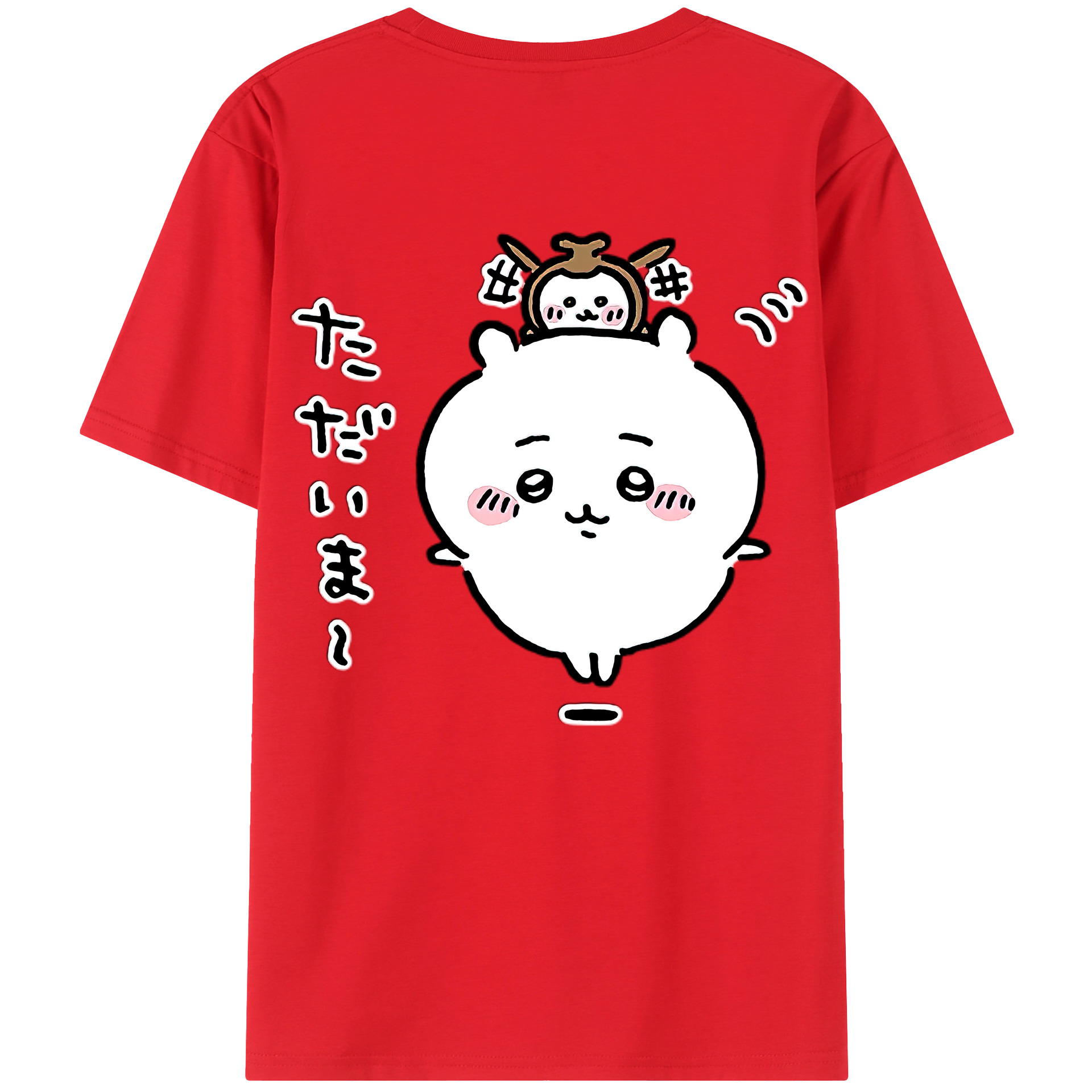 （画像用） ちいかわ ちいかわ Chii-kawa chiikawa 綿100％ メンズ半袖Tシャツ（バックプリント） 通気性