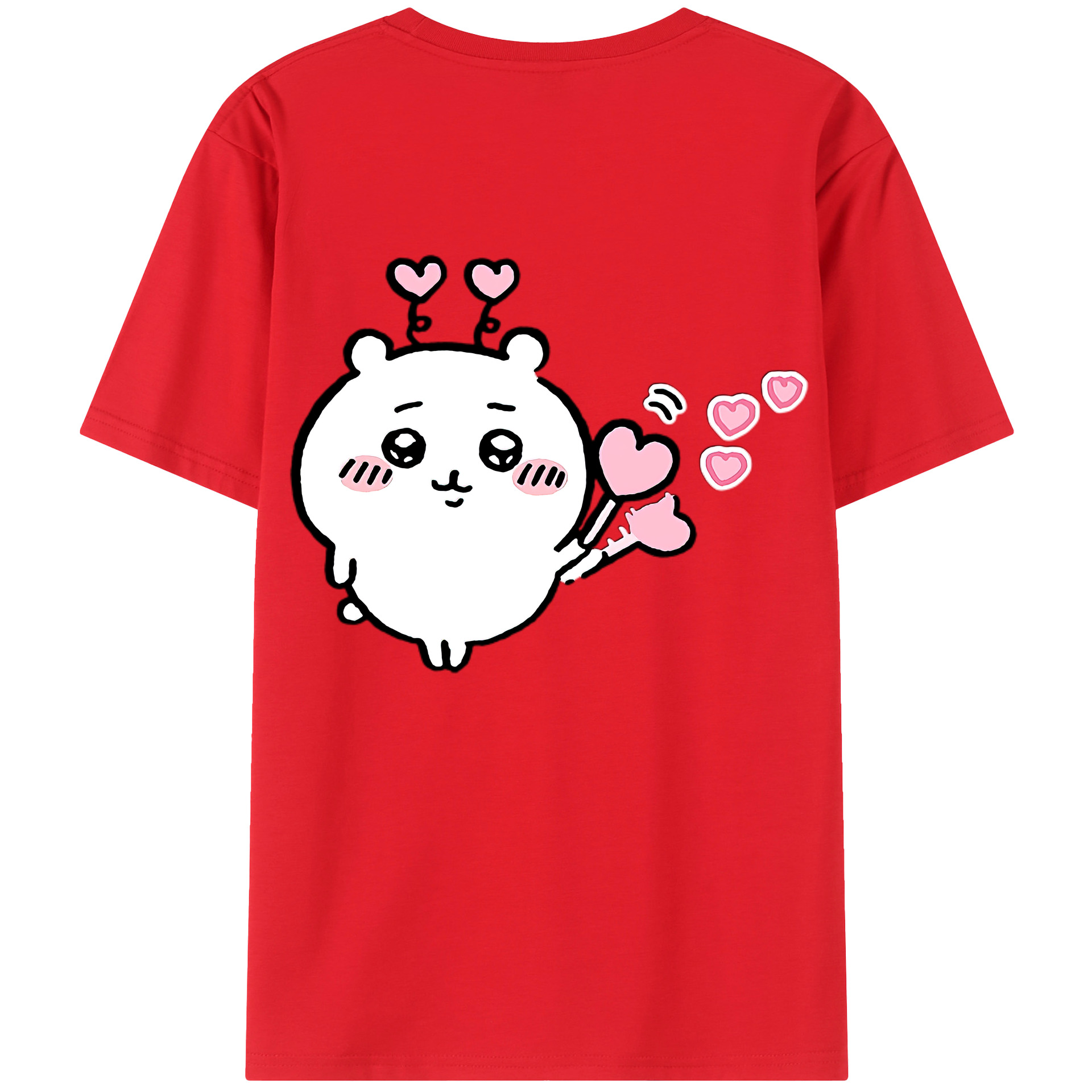 （画像用） ちいかわ ちいかわ Chii-kawa chiikawa 綿100％ メンズ半袖Tシャツ（バックプリント） 通気性