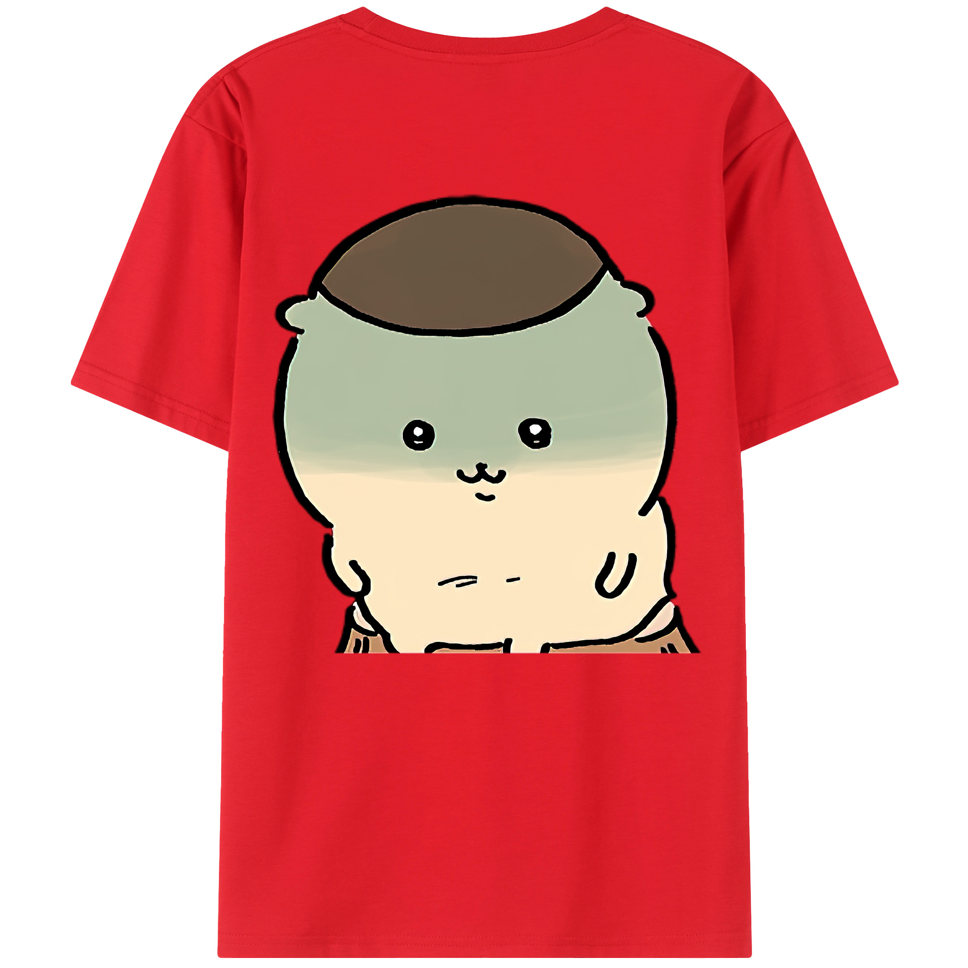 （画像用） ちいかわ くりまんじゅう Chii-kawa kuri manjū 綿100％ メンズ半袖Tシャツ（バックプリント） 通気性
