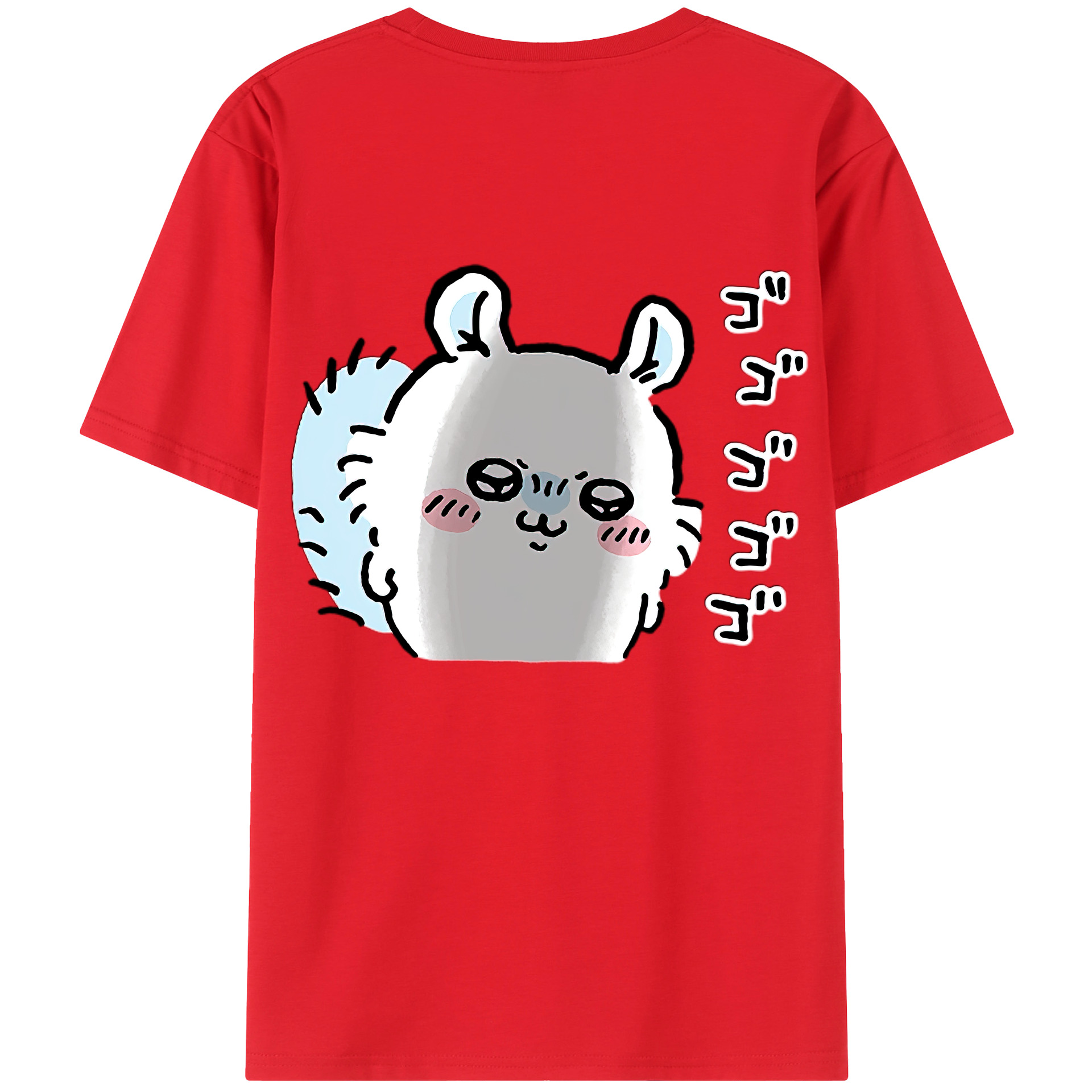 （画像用） ちいかわ モモンガ Chii-kawa Momonga 綿100％ メンズ半袖Tシャツ（バックプリント） 通気性