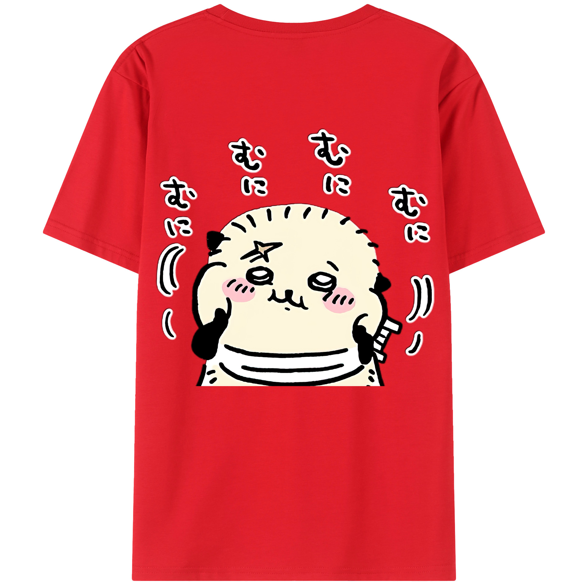 （画像用） ちいかわ ラッコ Chii-kawa Sea otter 綿100％ メンズ半袖Tシャツ（バックプリント） 通気性