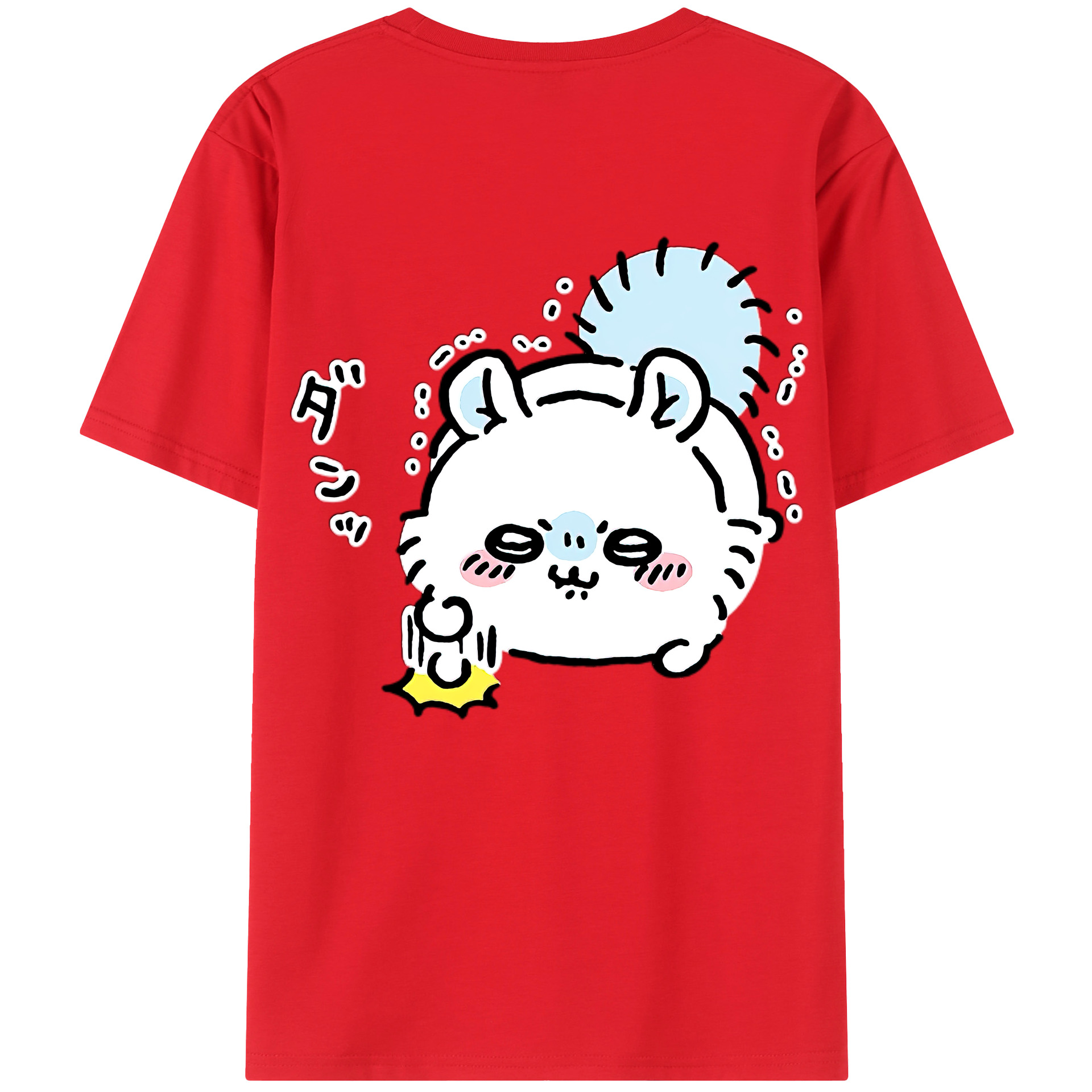 （画像用） ちいかわ モモンガ Chii-kawa Momonga 綿100％ メンズ半袖Tシャツ（バックプリント） 通気性
