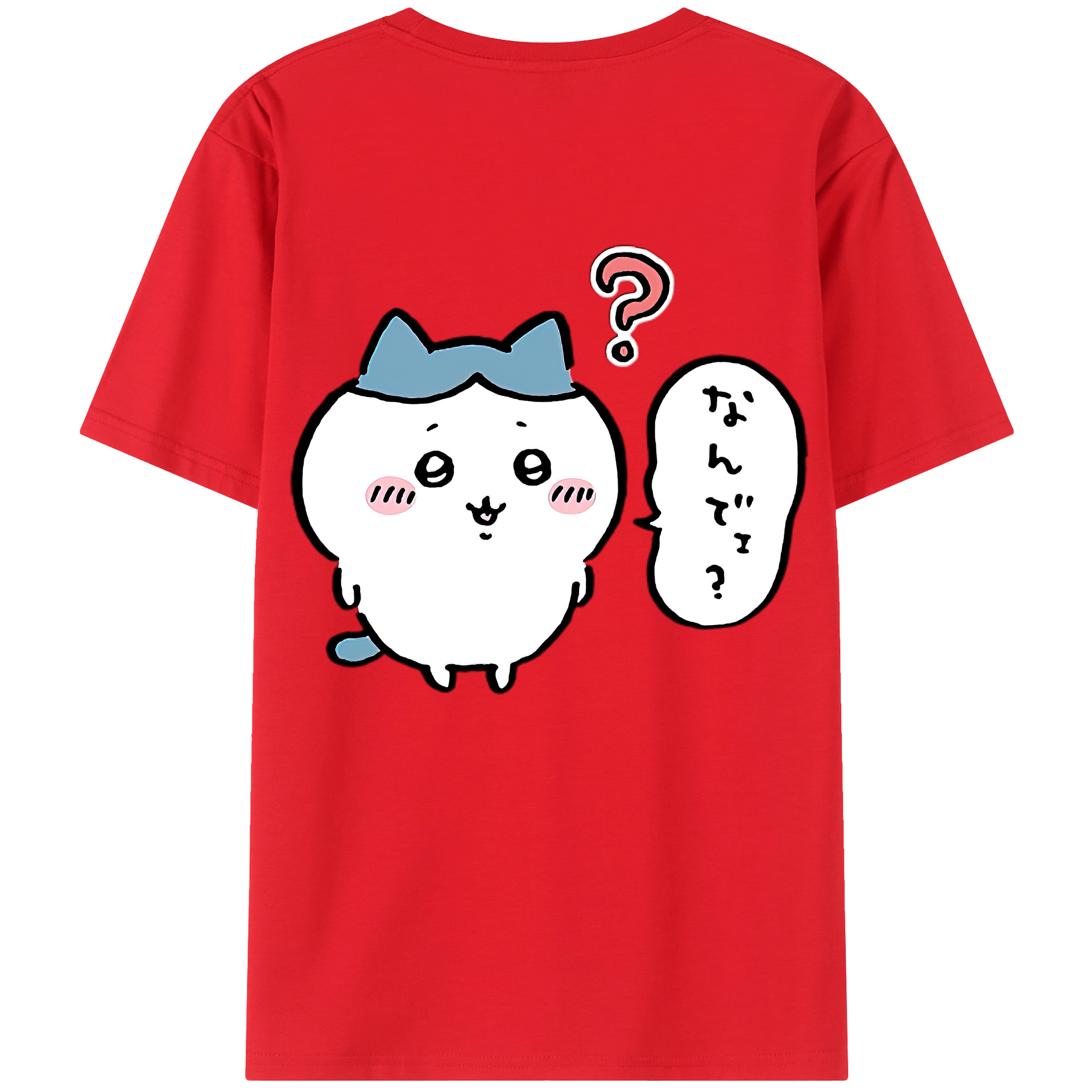 （画像用） ちいかわ ハチワレ Chii-kawa hachiware 綿100％ メンズ半袖Tシャツ（バックプリント） 通気性