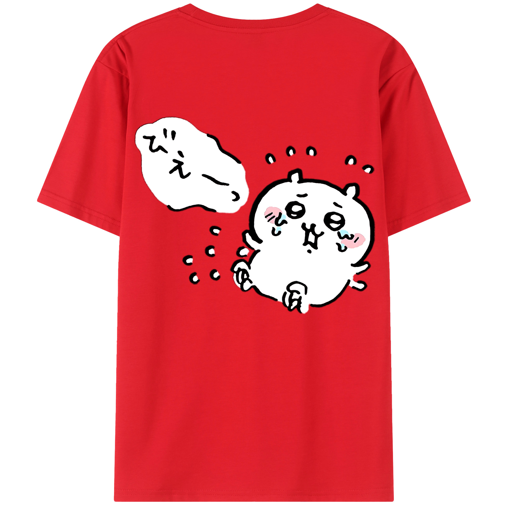 （画像用） ちいかわ ちいかわ Chii-kawa chiikawa 綿100％ メンズ半袖Tシャツ（バックプリント） 通気性