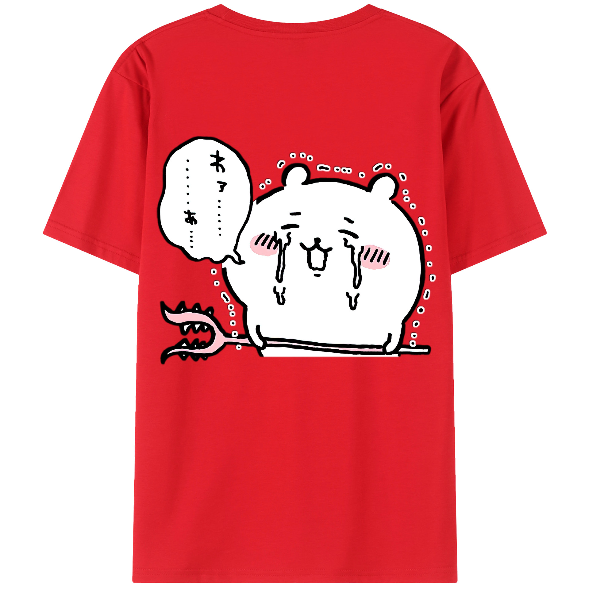 （画像用） ちいかわ ちいかわ Chii-kawa chiikawa 綿100％ メンズ半袖Tシャツ（バックプリント） 通気性