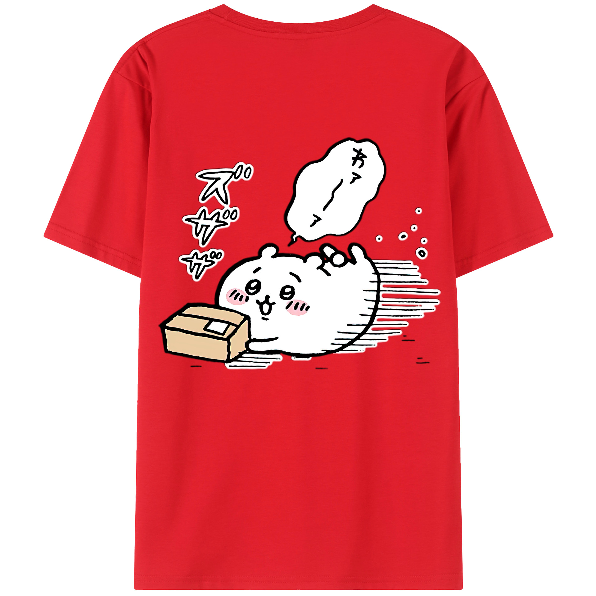 （画像用） ちいかわ ちいかわ Chii-kawa chiikawa 綿100％ メンズ半袖Tシャツ（バックプリント） 通気性