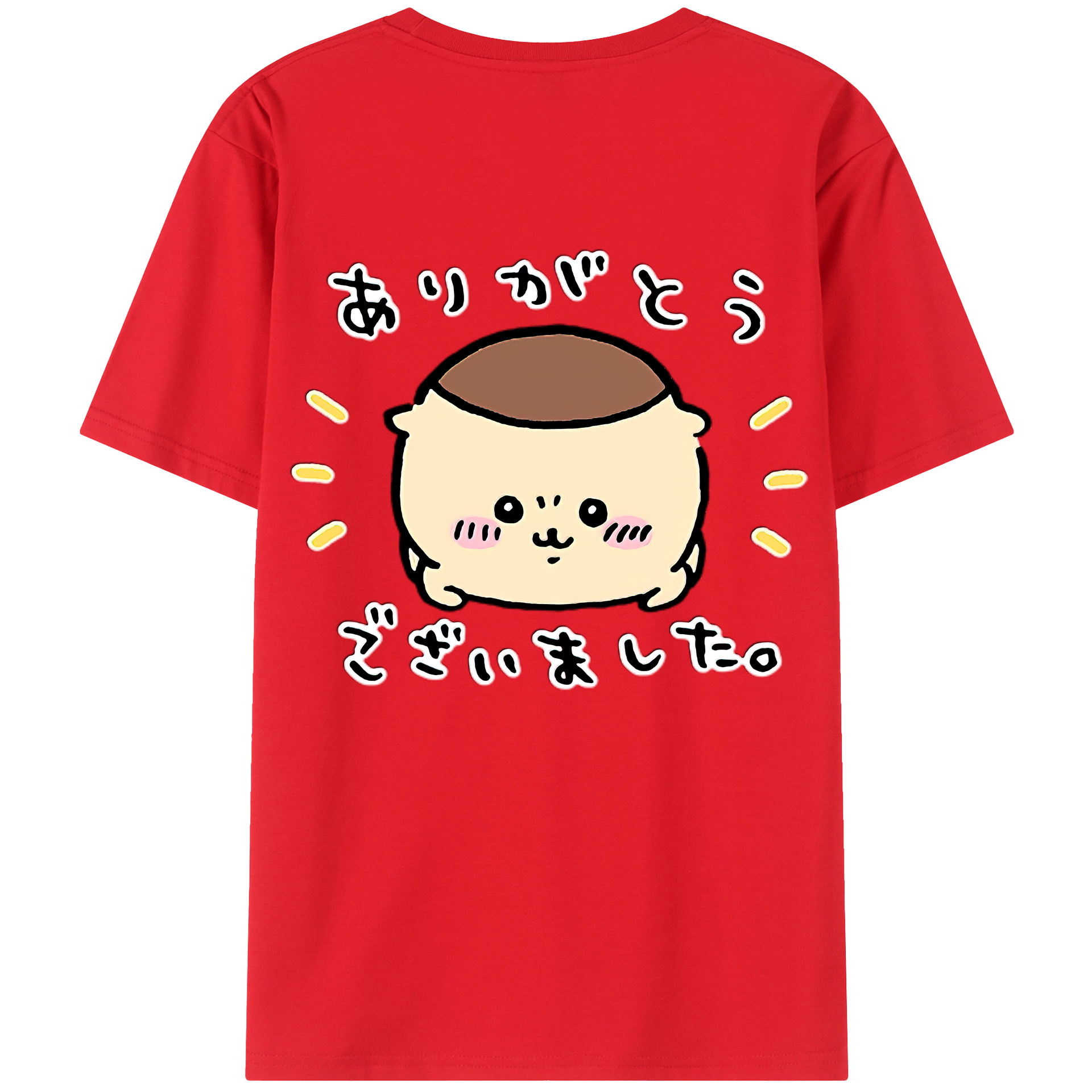 （画像用） ちいかわ くりまんじゅう Chii-kawa kuri manjū 綿100％ メンズ半袖Tシャツ（バックプリント） 通気性