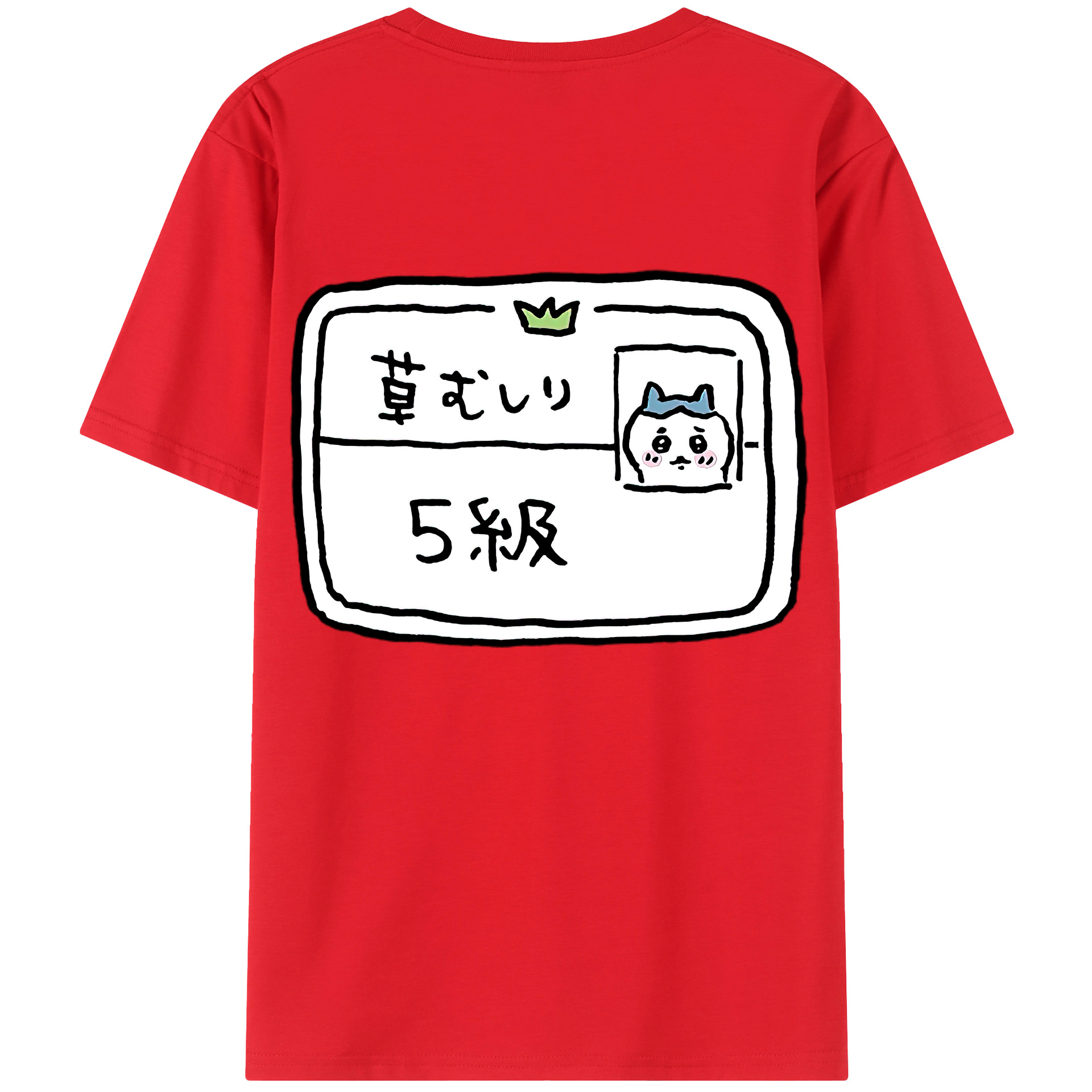 （画像用） ちいかわ ハチワレ Chii-kawa hachiware 綿100％ メンズ半袖Tシャツ（バックプリント） 通気性