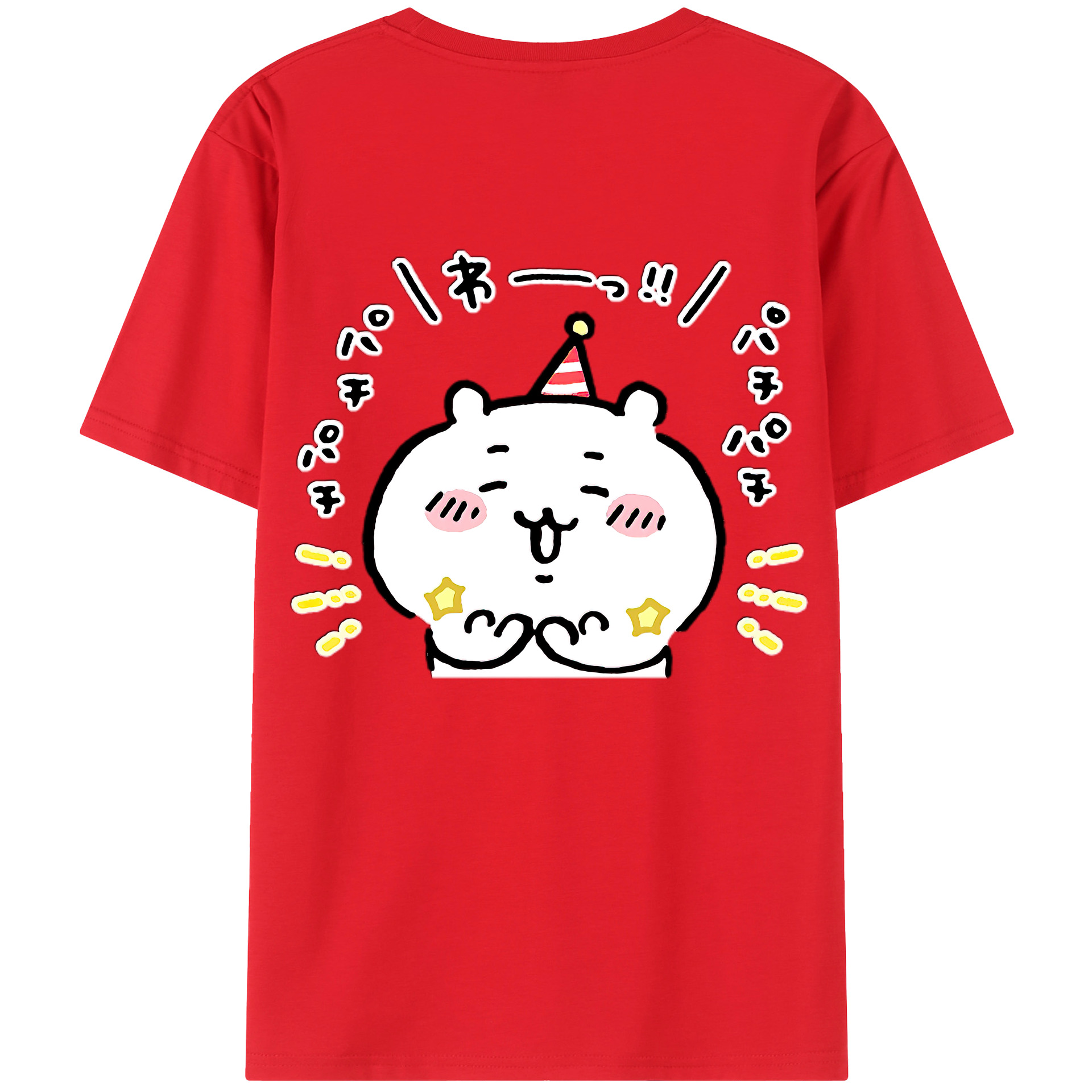（画像用） ちいかわ ちいかわ Chii-kawa chiikawa 綿100％ メンズ半袖Tシャツ（バックプリント） 通気性