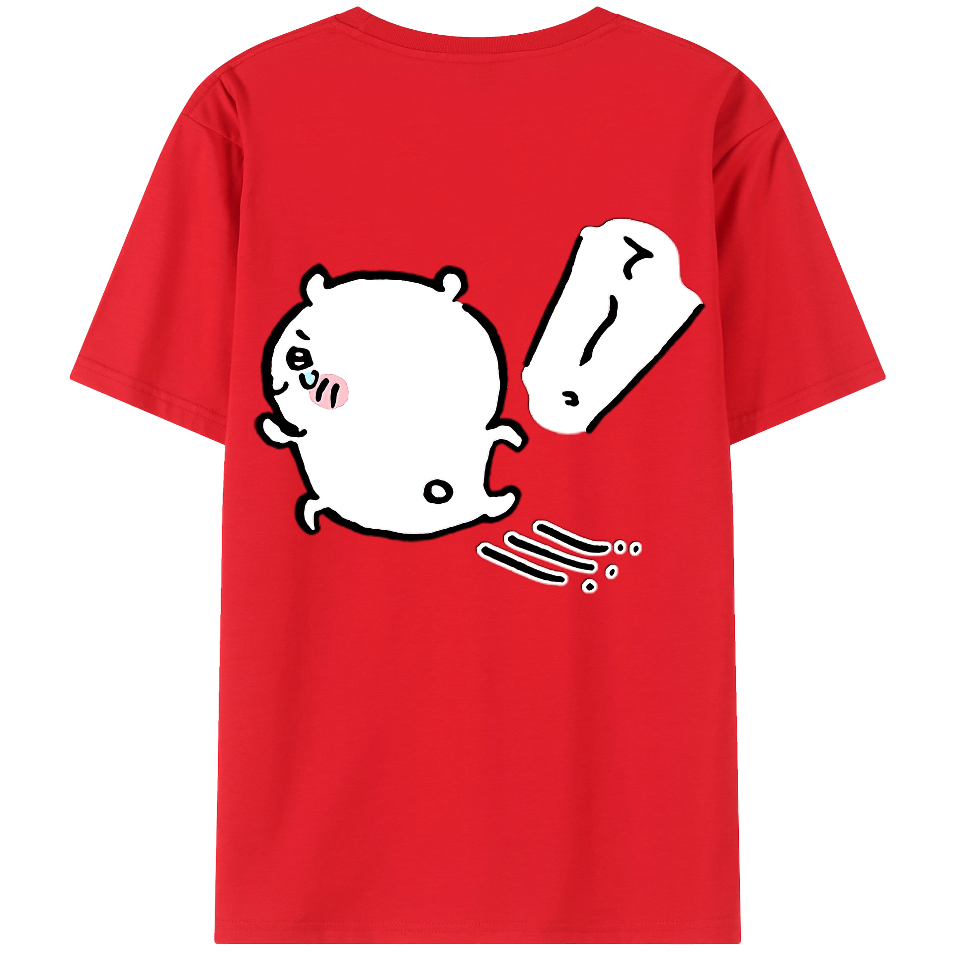 （画像用） ちいかわ ちいかわ Chii-kawa chiikawa 綿100％ メンズ半袖Tシャツ（バックプリント） 通気性