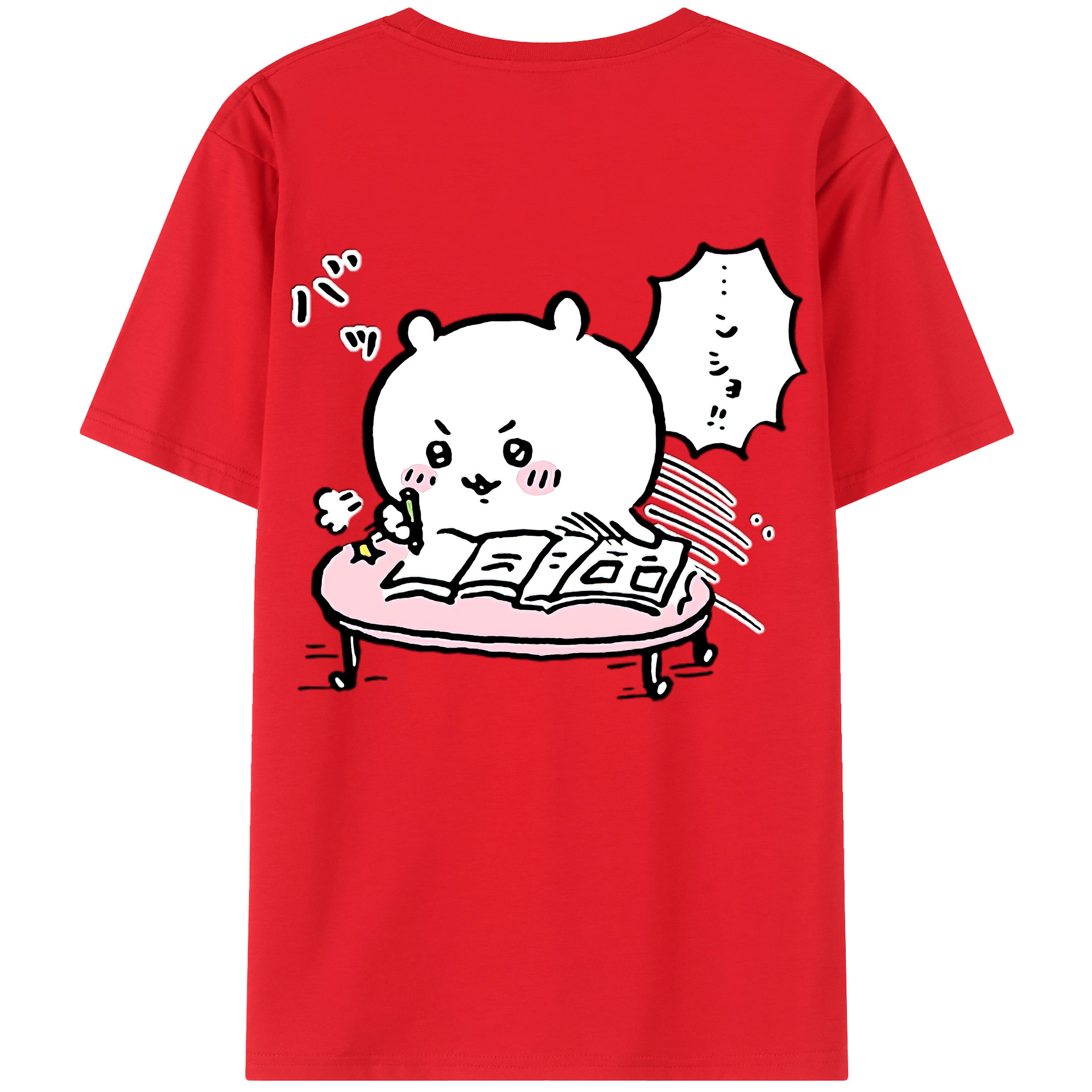 （画像用） ちいかわ ちいかわ Chii-kawa chiikawa 綿100％ メンズ半袖Tシャツ（バックプリント） 通気性