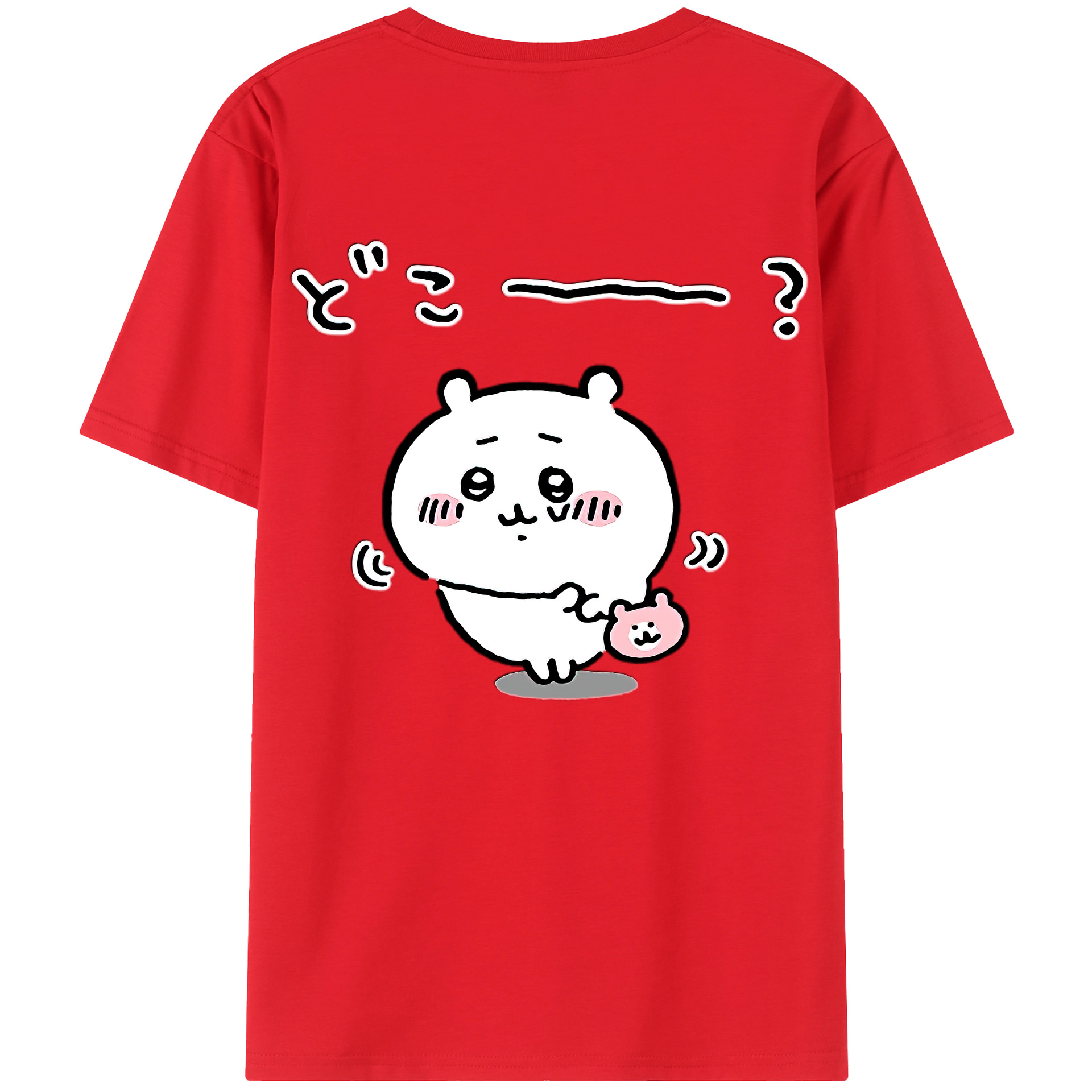 （画像用） ちいかわ ちいかわ Chii-kawa chiikawa 綿100％ メンズ半袖Tシャツ（バックプリント） 通気性
