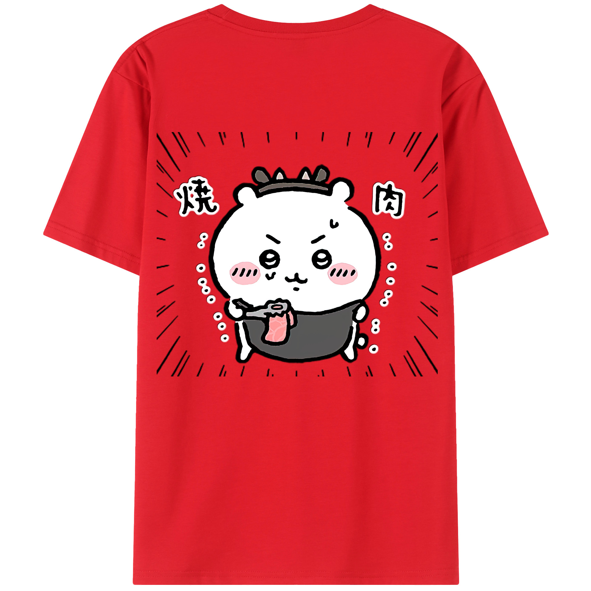 （画像用） ちいかわ ちいかわ Chii-kawa chiikawa 綿100％ メンズ半袖Tシャツ（バックプリント） 通気性
