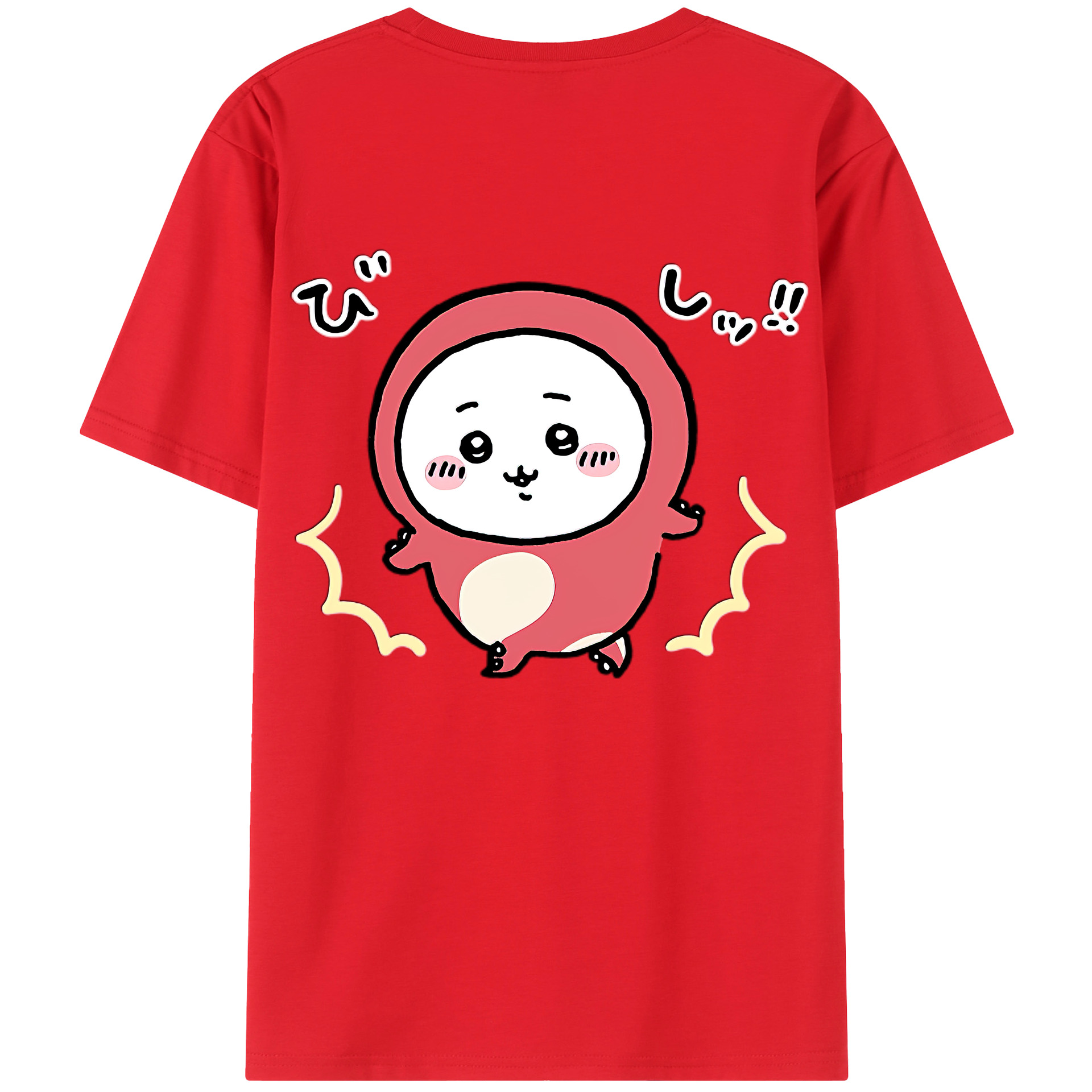 （画像用） ちいかわ ちいかわ Chii-kawa chiikawa 綿100％ メンズ半袖Tシャツ（バックプリント） 通気性
