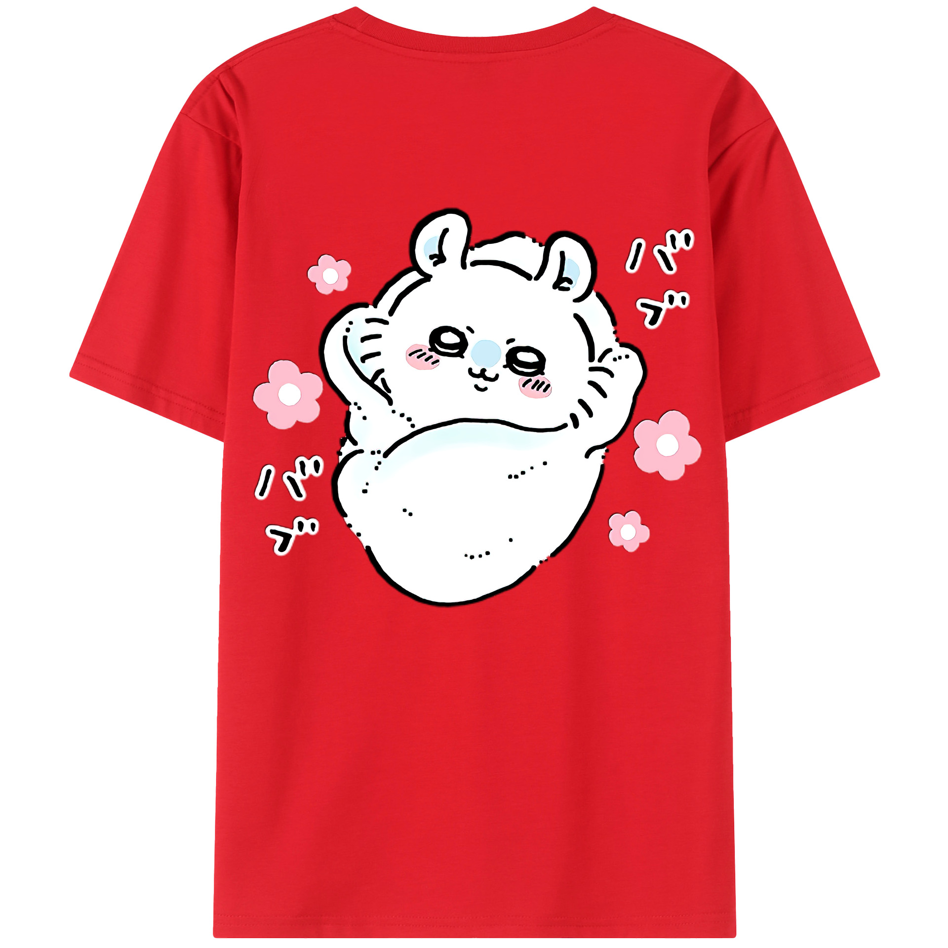 （画像用） ちいかわ モモンガ Chii-kawa Momonga 綿100％ メンズ半袖Tシャツ（バックプリント） 通気性
