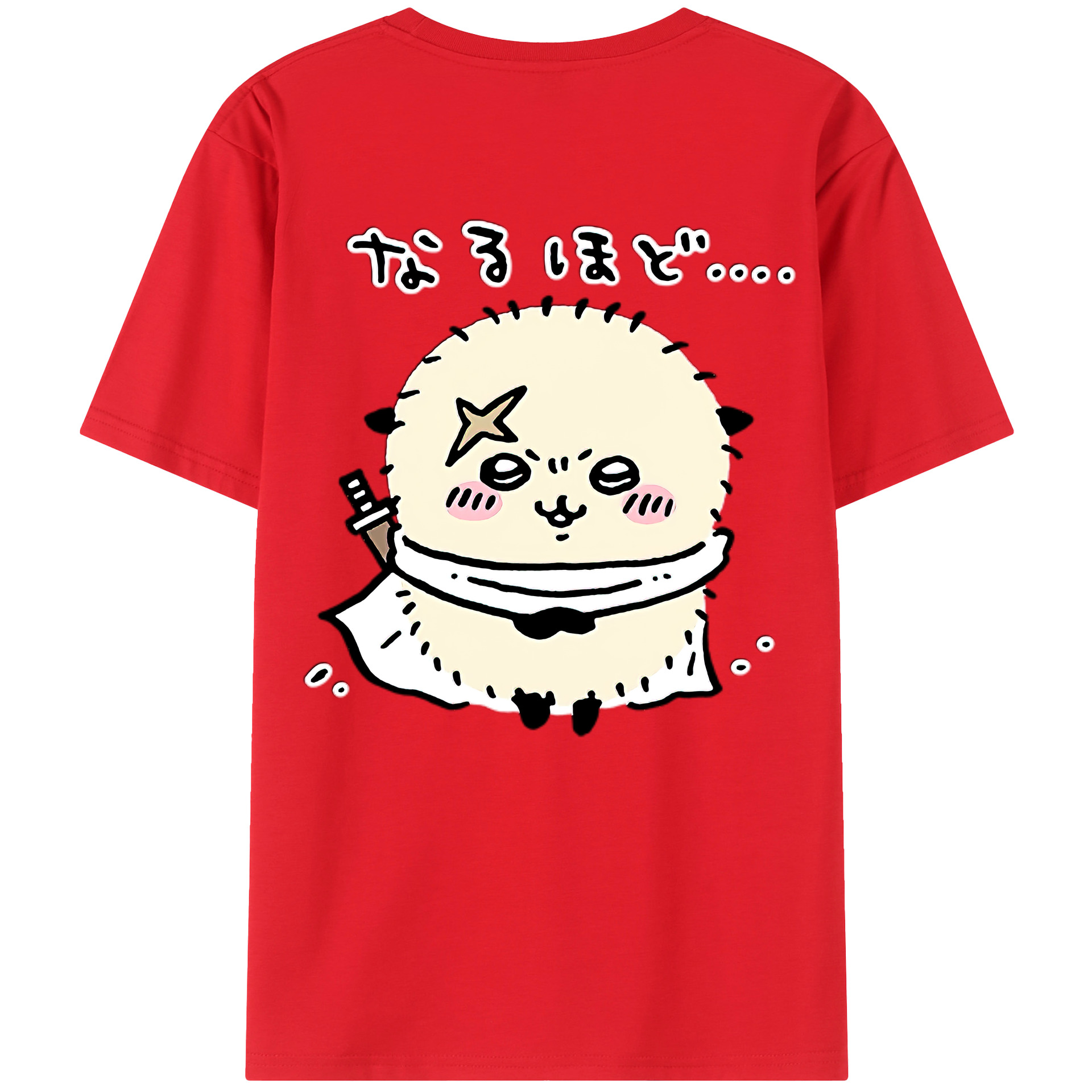 （画像用） ちいかわ ラッコ Chii-kawa Sea otter 綿100％ メンズ半袖Tシャツ（バックプリント） 通気性