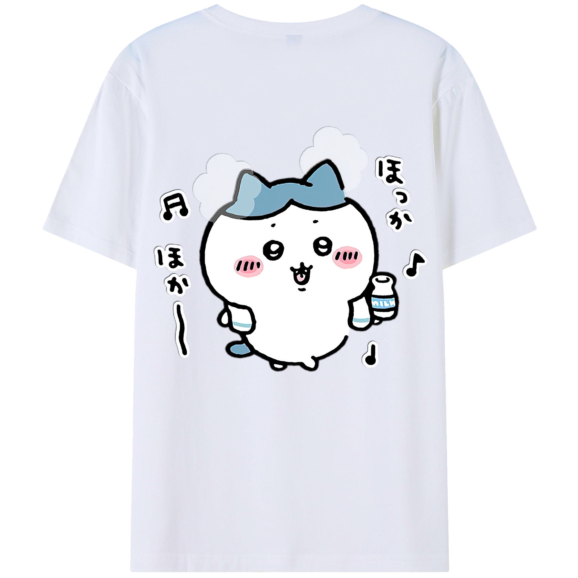 （画像用） ちいかわ ハチワレ Chii-kawa hachiware 綿100％ メンズ半袖Tシャツ（バックプリント） 通気性