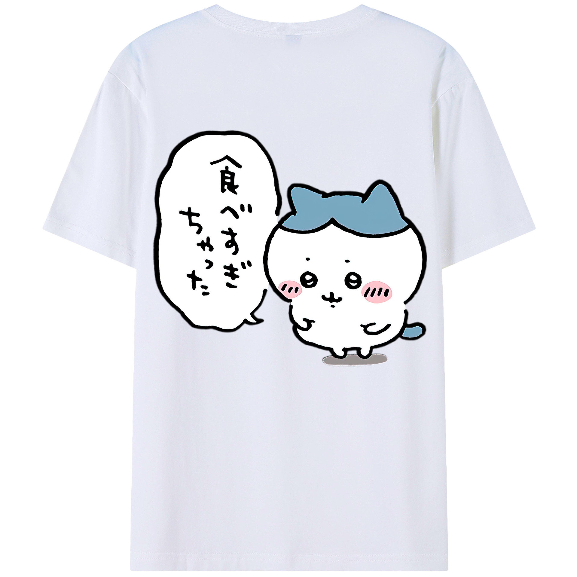 （画像用） ちいかわ ハチワレ Chii-kawa hachiware 綿100％ メンズ半袖Tシャツ（バックプリント） 通気性