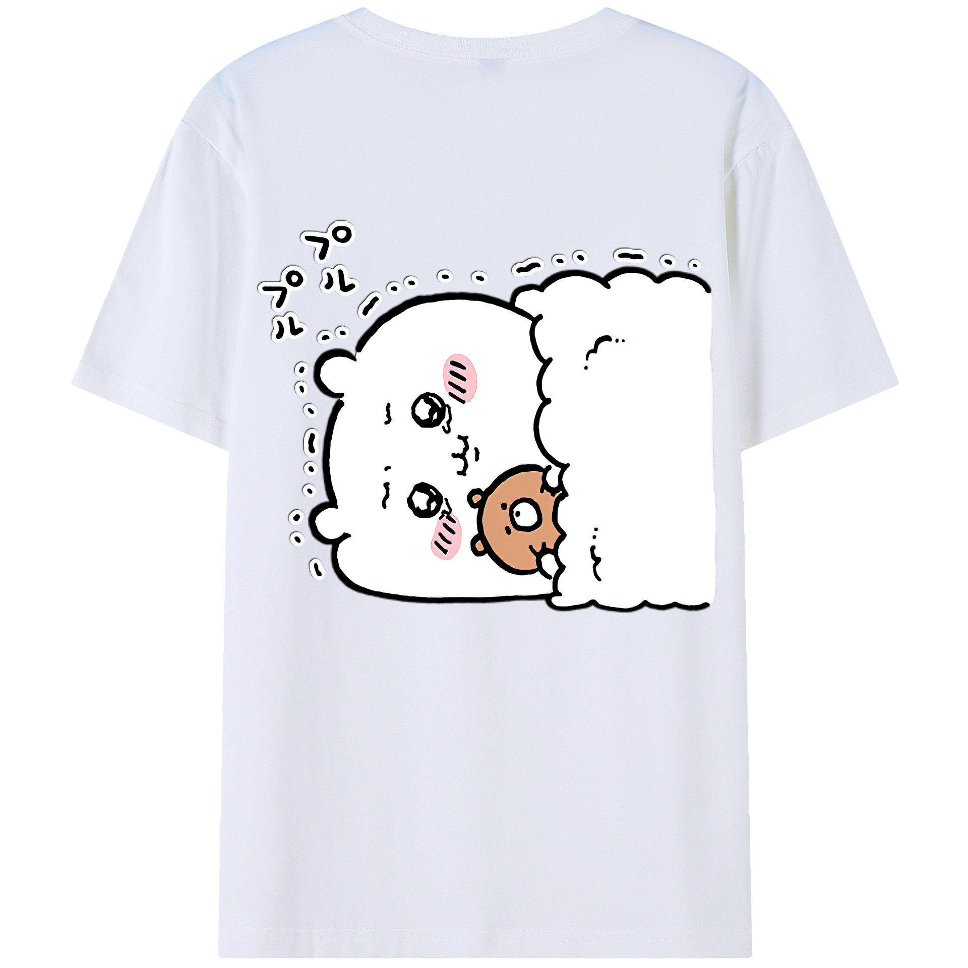 （画像用） ちいかわ ちいかわ Chii-kawa chiikawa 綿100％ メンズ半袖Tシャツ（バックプリント） 通気性
