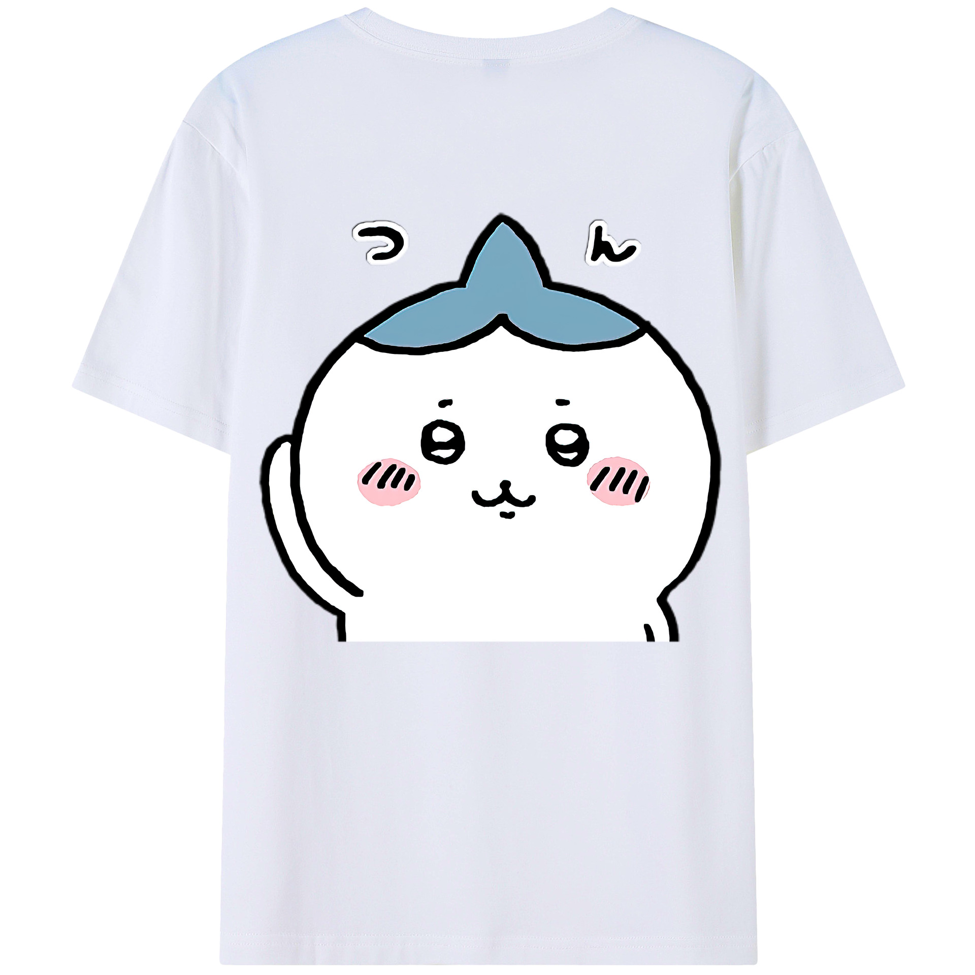 （画像用） ちいかわ ハチワレ Chii-kawa hachiware 綿100％ メンズ半袖Tシャツ（バックプリント） 通気性
