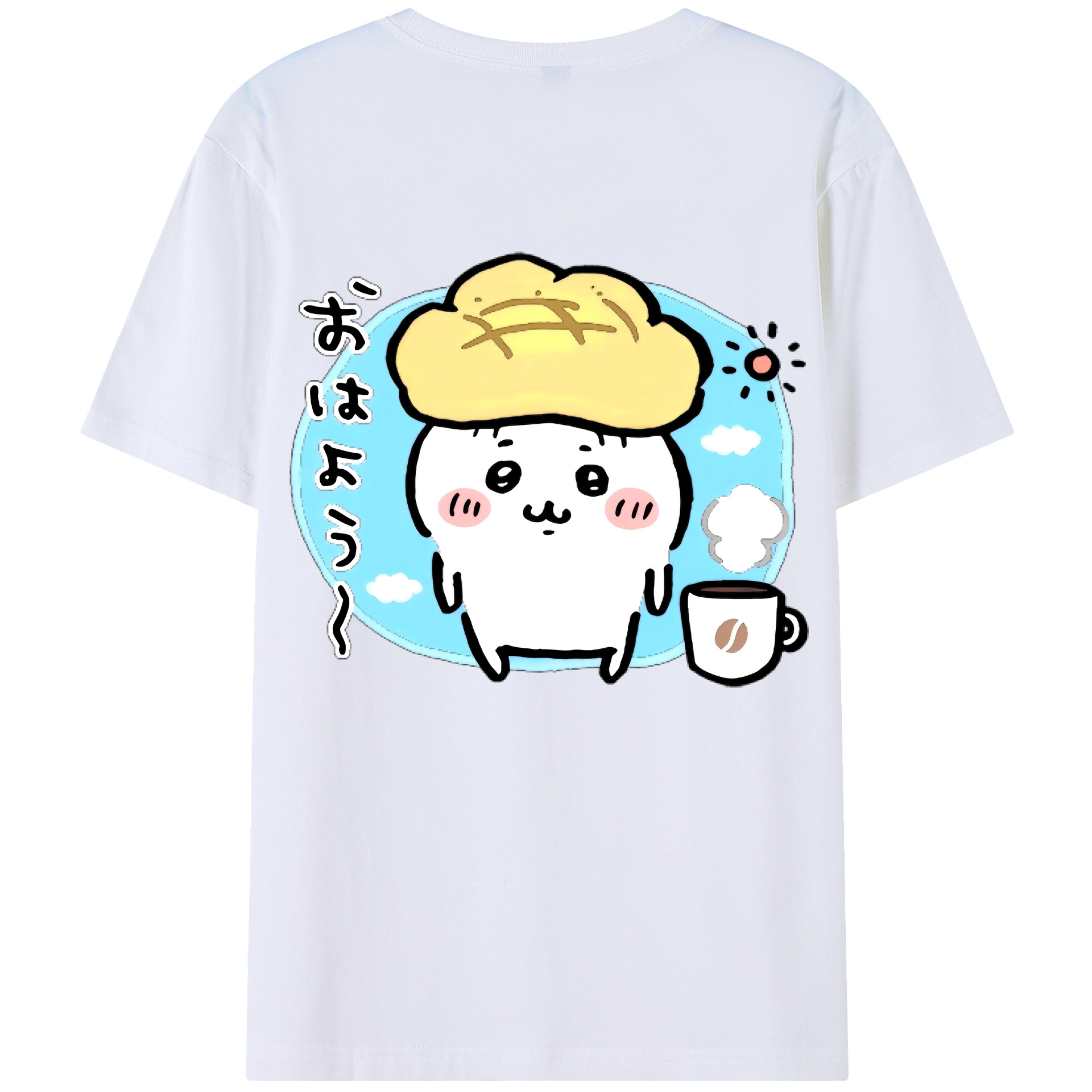 （画像用） ちいかわ ちいかわ Chii-kawa chiikawa 綿100％ メンズ半袖Tシャツ（バックプリント） 通気性