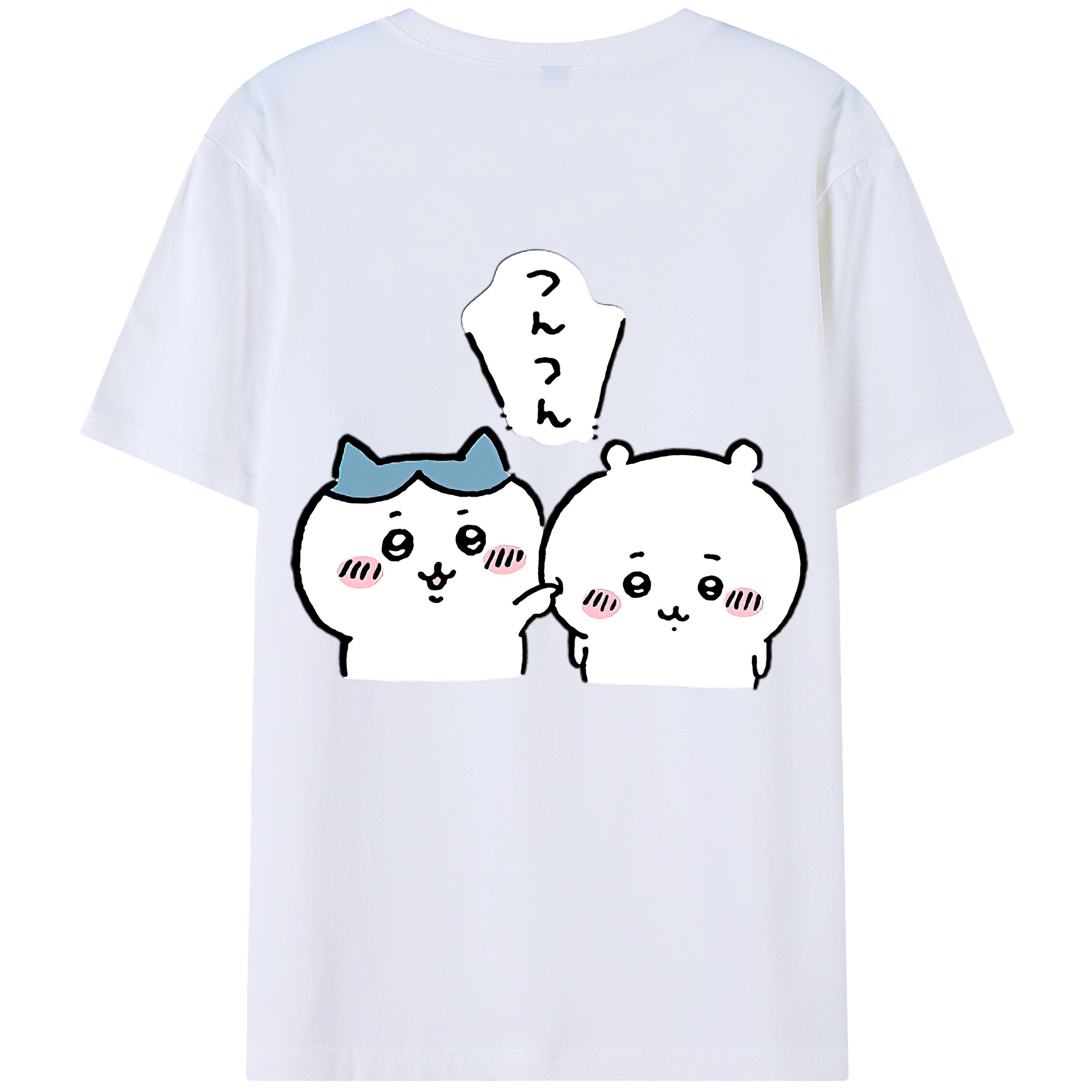 （画像用） ちいかわ ちいかわ Chii-kawa chiikawa 綿100％ メンズ半袖Tシャツ（バックプリント） 通気性