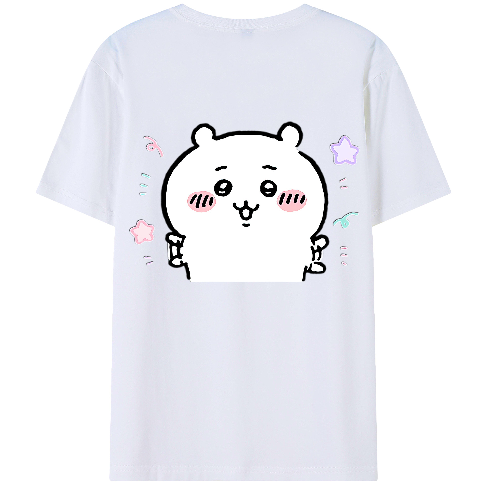 （画像用） ちいかわ ちいかわ Chii-kawa chiikawa 綿100％ メンズ半袖Tシャツ（バックプリント） 通気性