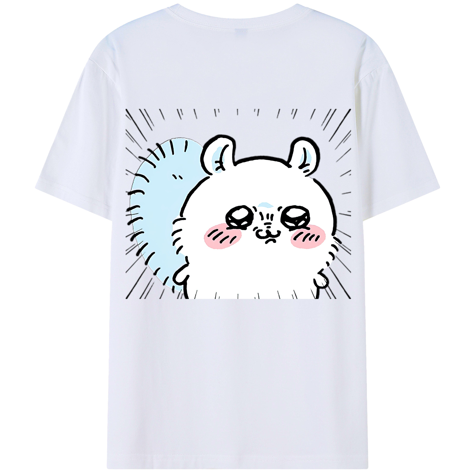 （画像用） ちいかわ モモンガ Chii-kawa Momonga 綿100％ メンズ半袖Tシャツ（バックプリント） 通気性